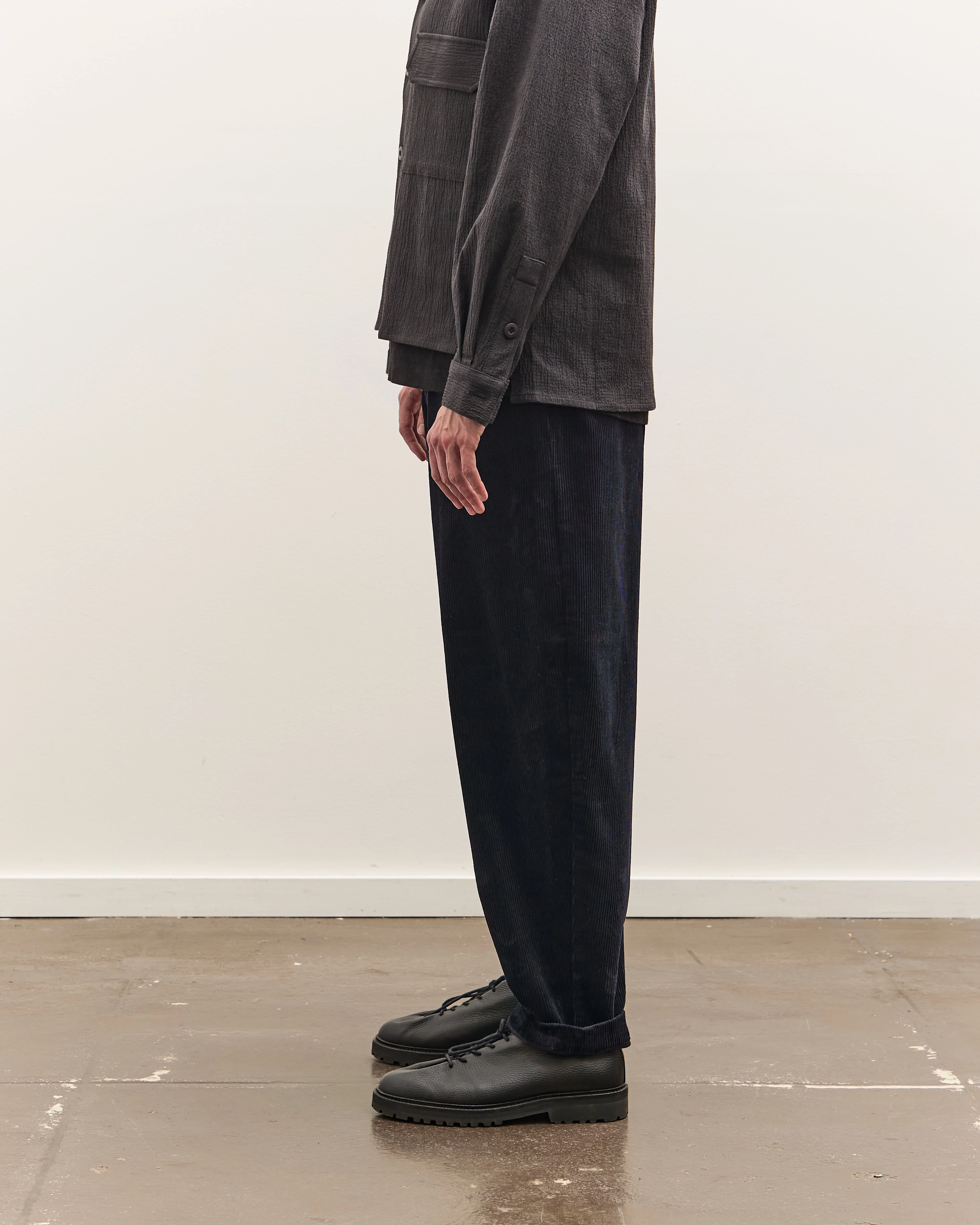 7115 by Szeki Corduroy Elastic Pull-Up Trouser Unisex, Black - Image 5