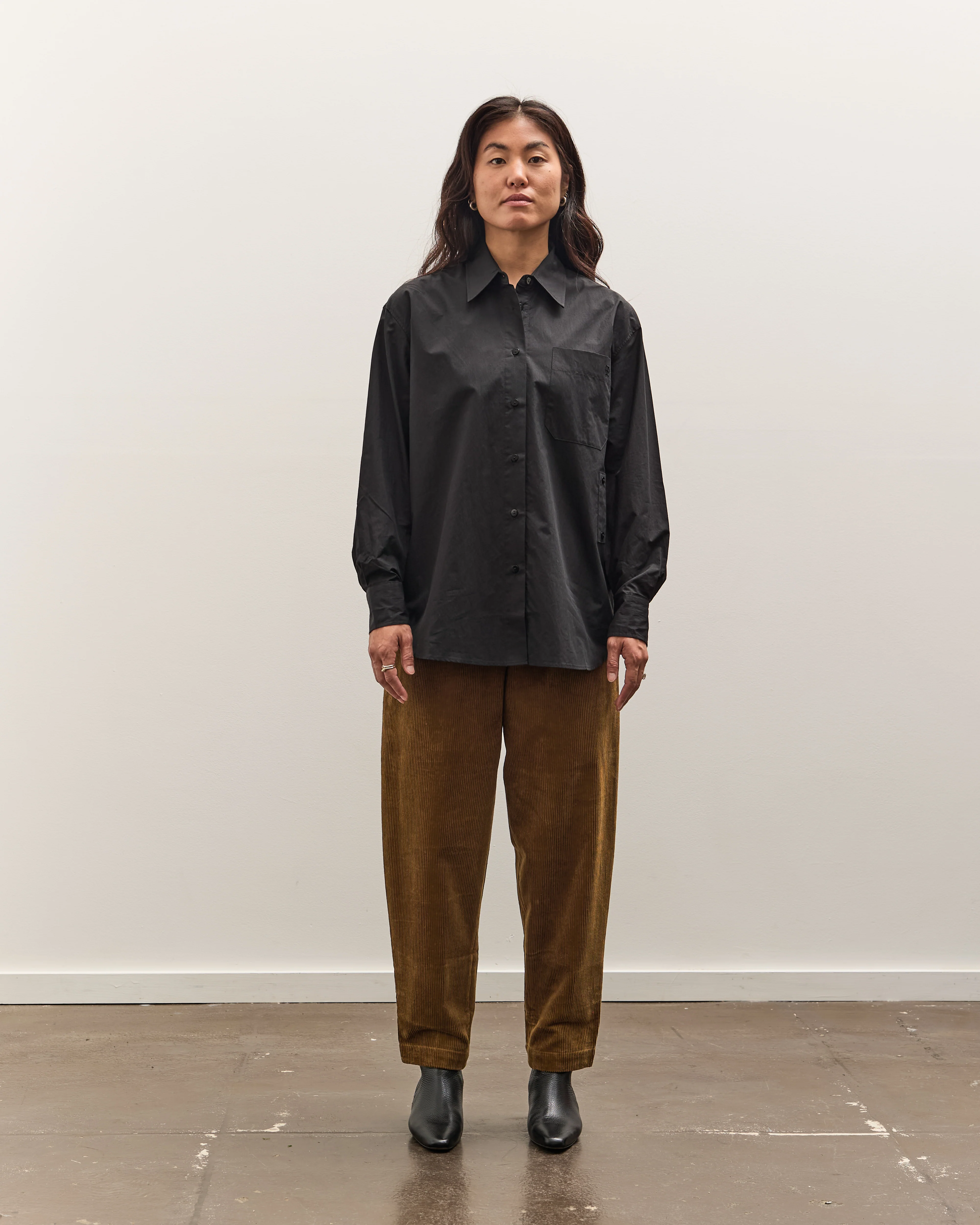 7115 by Szeki Corduroy Elastic Pull-Up Trouser, Sepia Brown - Image 3
