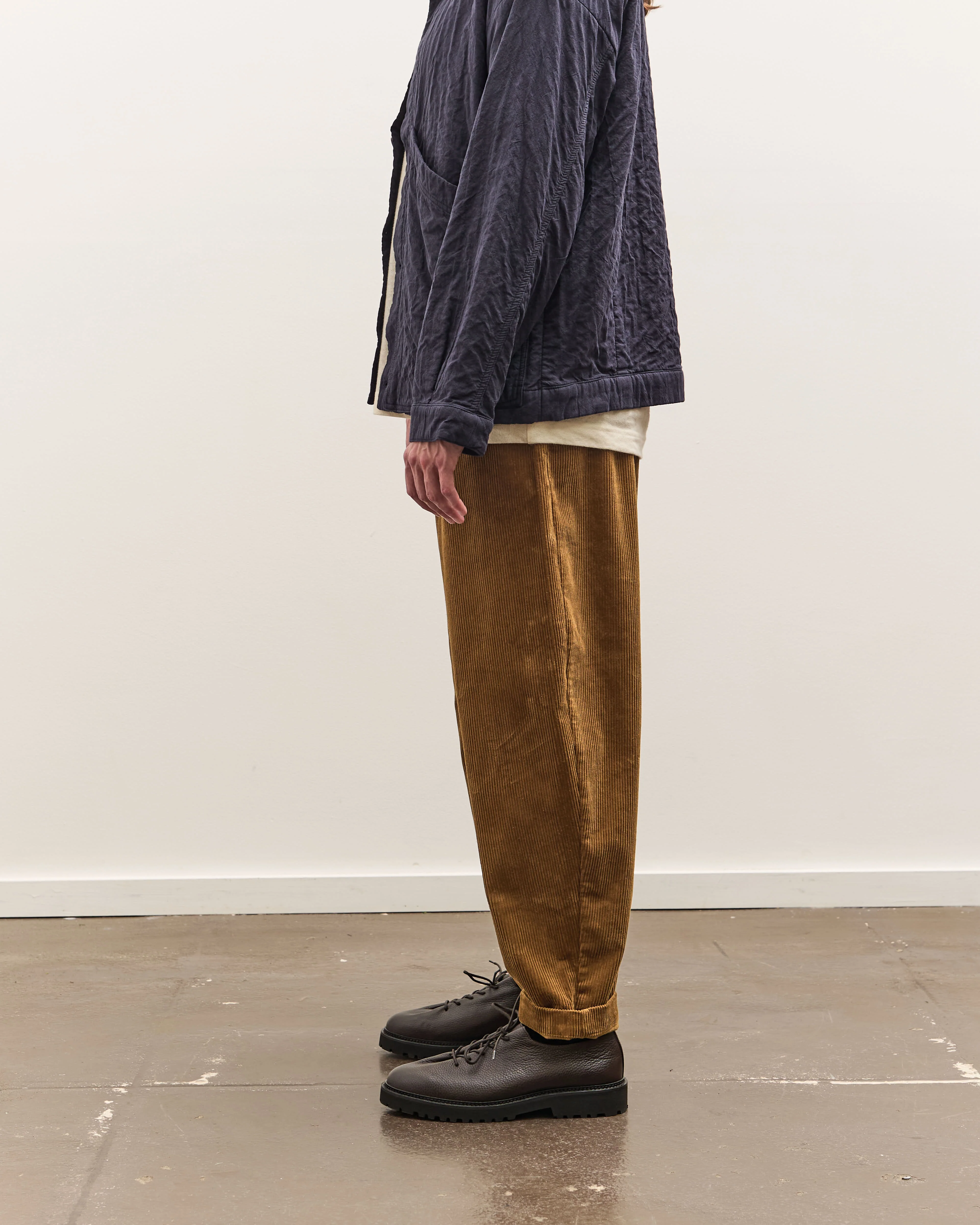 7115 by Szeki Corduroy Elastic Pull-Up Trouser Unisex, Sepia Brown - Image 5