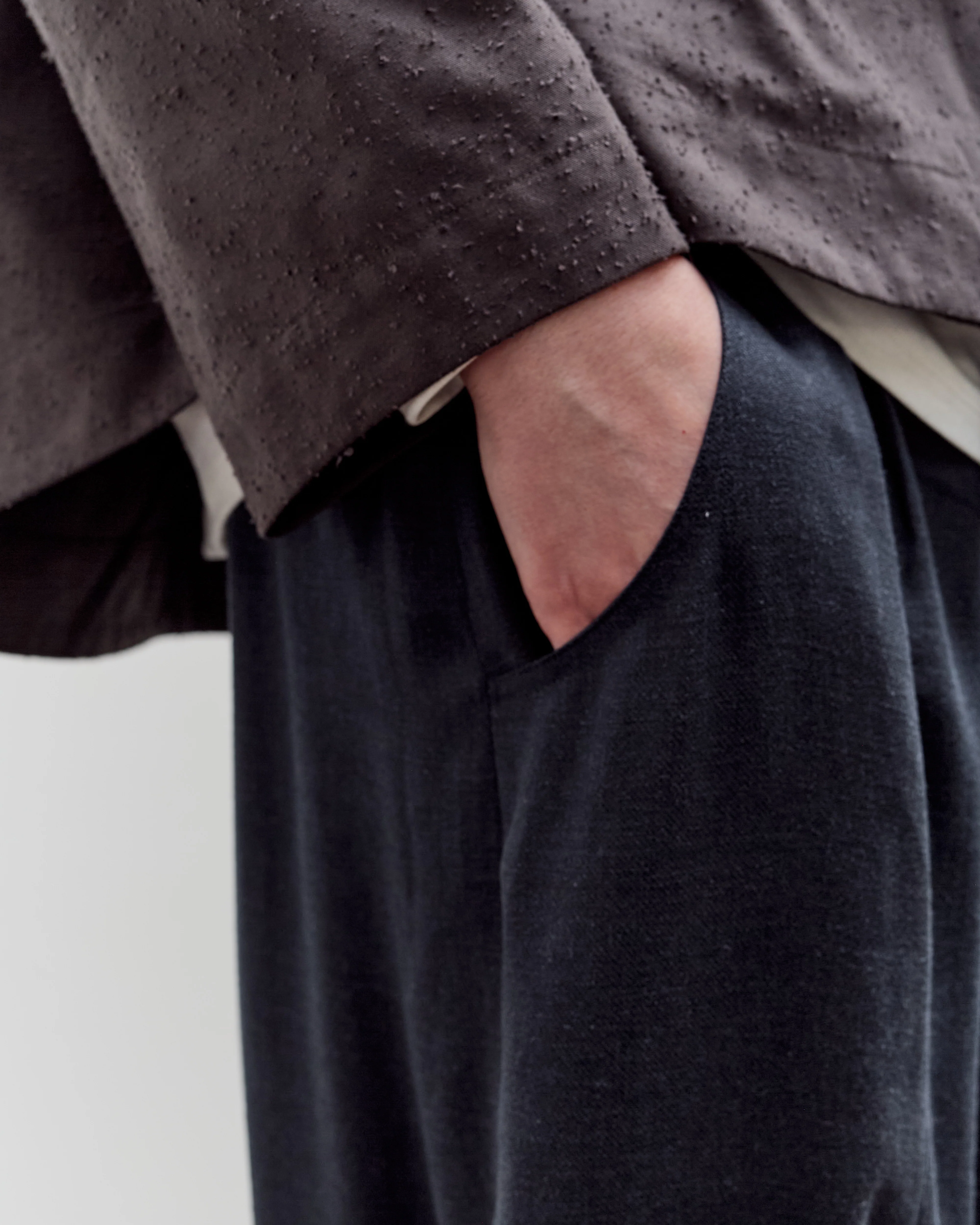 7115 by Szeki Elastic Panel Barrel Trouser, Navy Black - Image 6