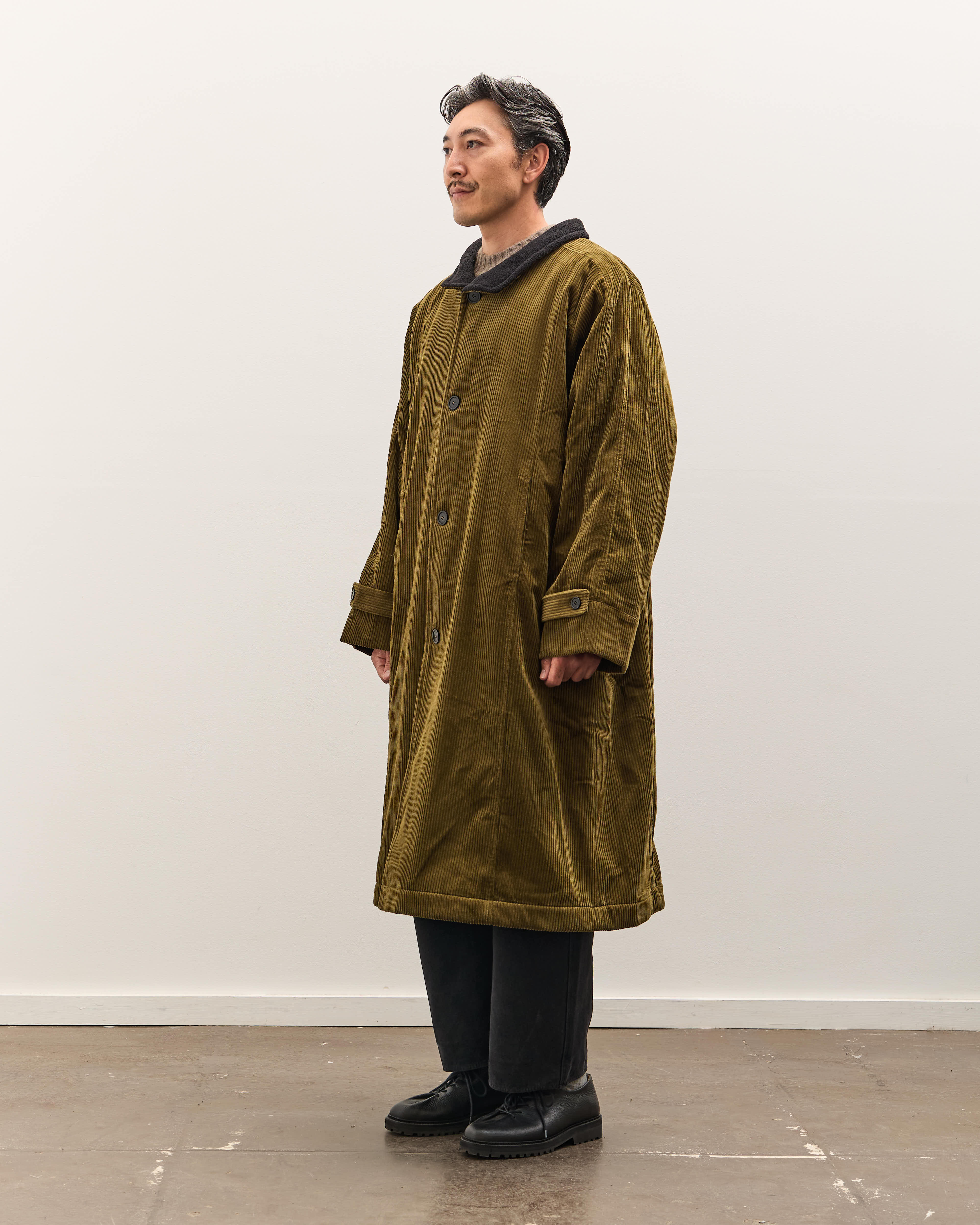 7115 by Szeki Padded Corduroy Fleece Coat Unisex, Deep Olive - Image 3