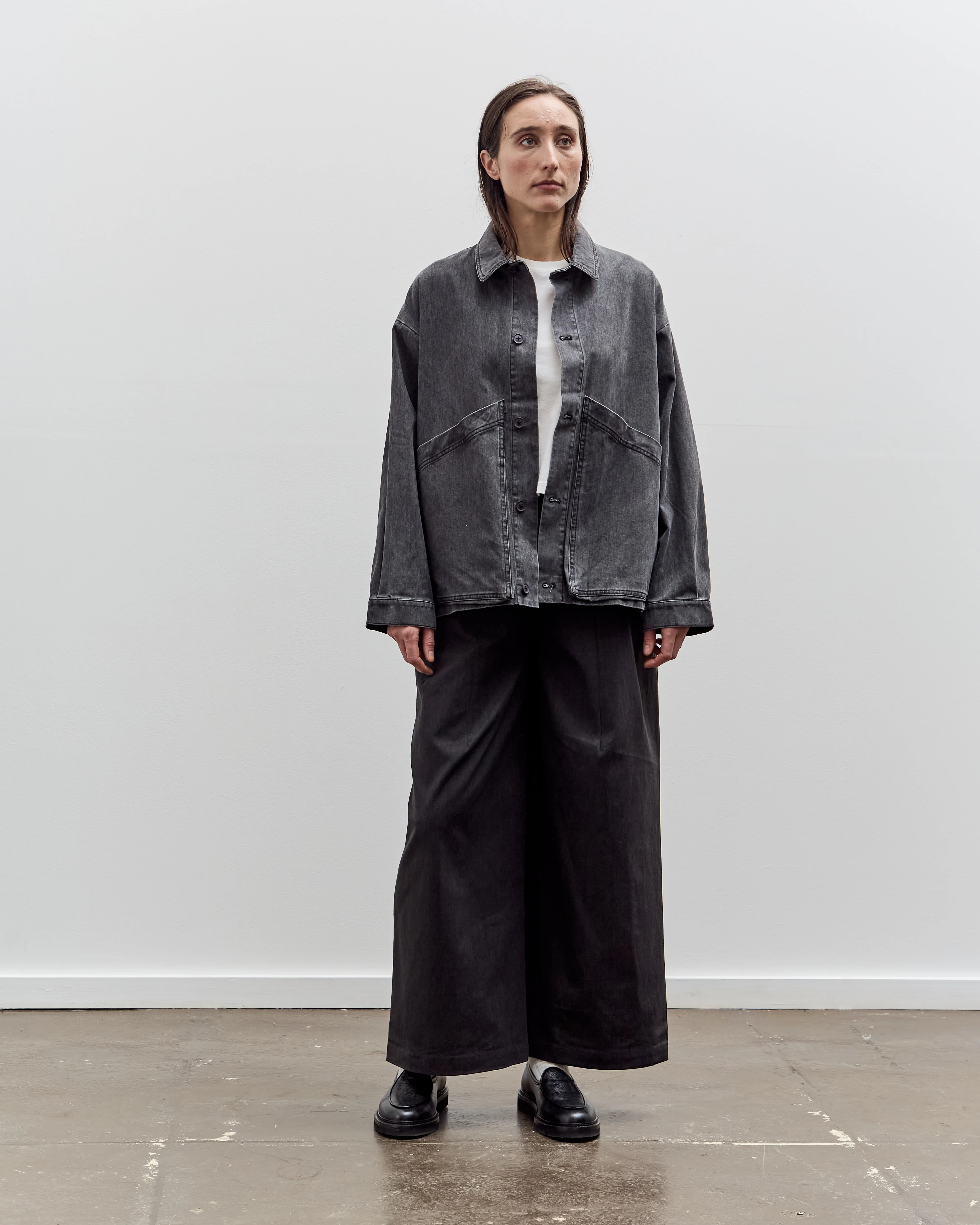 7115 by Szeki Signature Panel Pockets Jacket, Washed Black - Image 3
