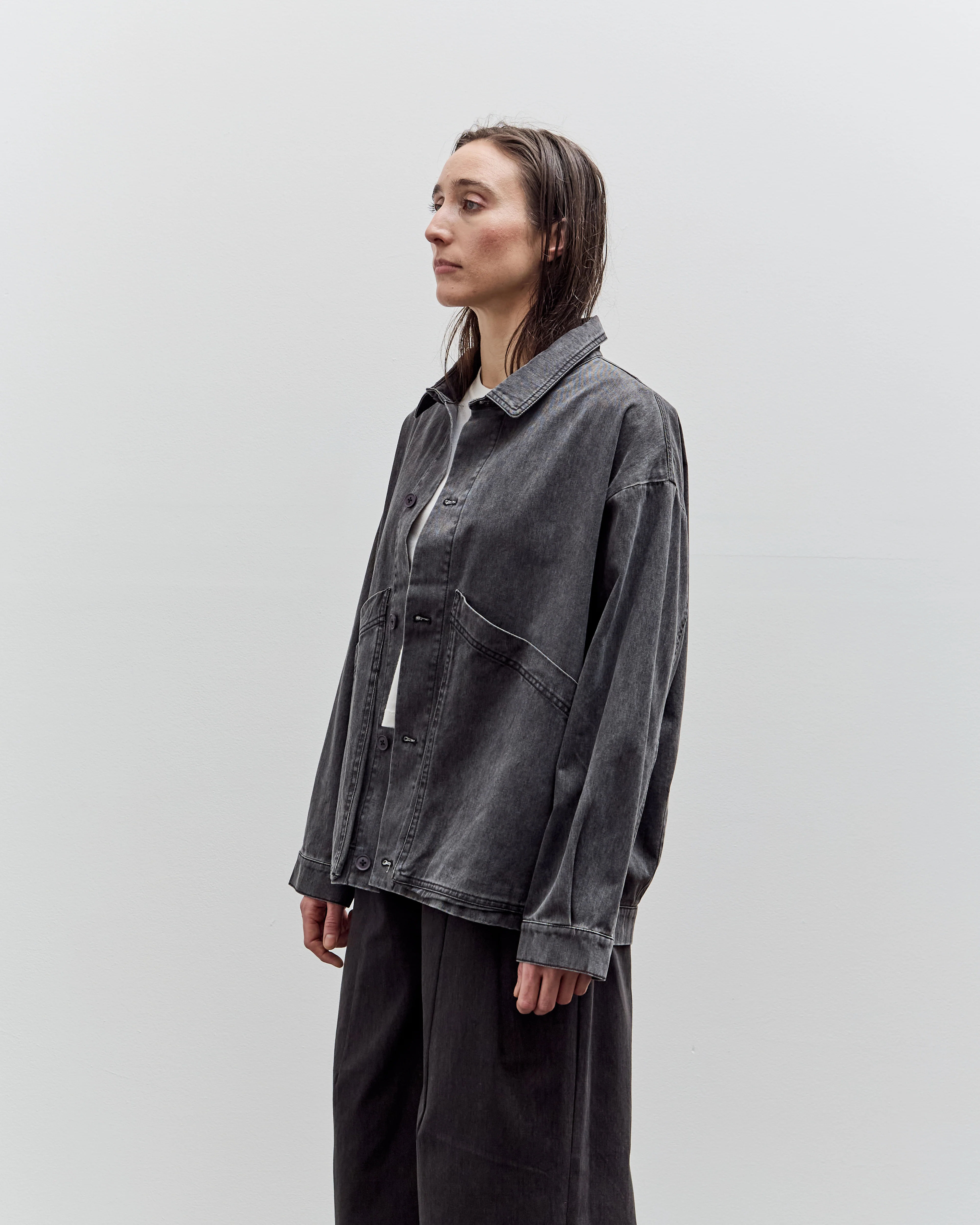 7115 by Szeki Signature Panel Pockets Jacket, Washed Black - Image 4