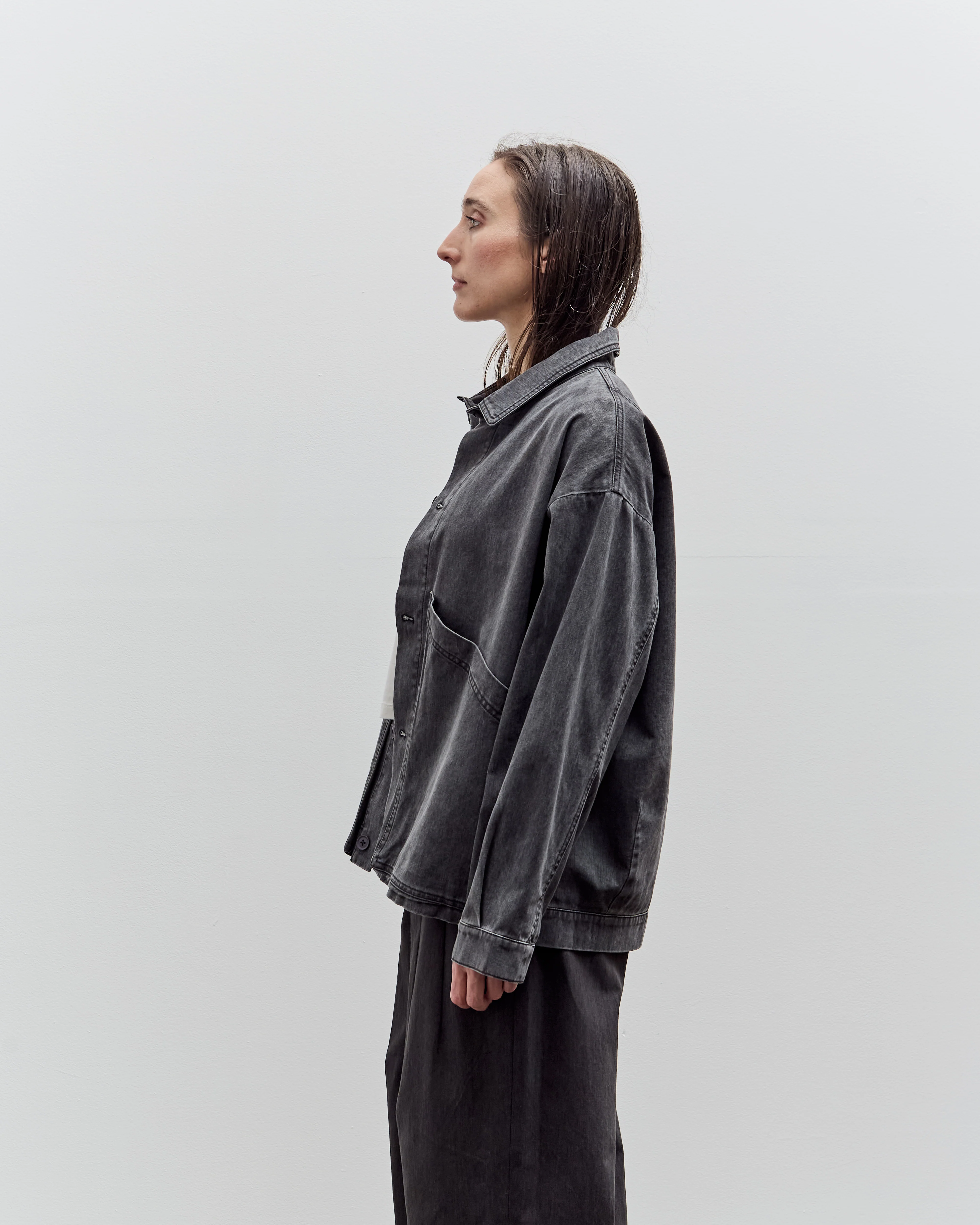 7115 by Szeki Signature Panel Pockets Jacket, Washed Black - Image 5