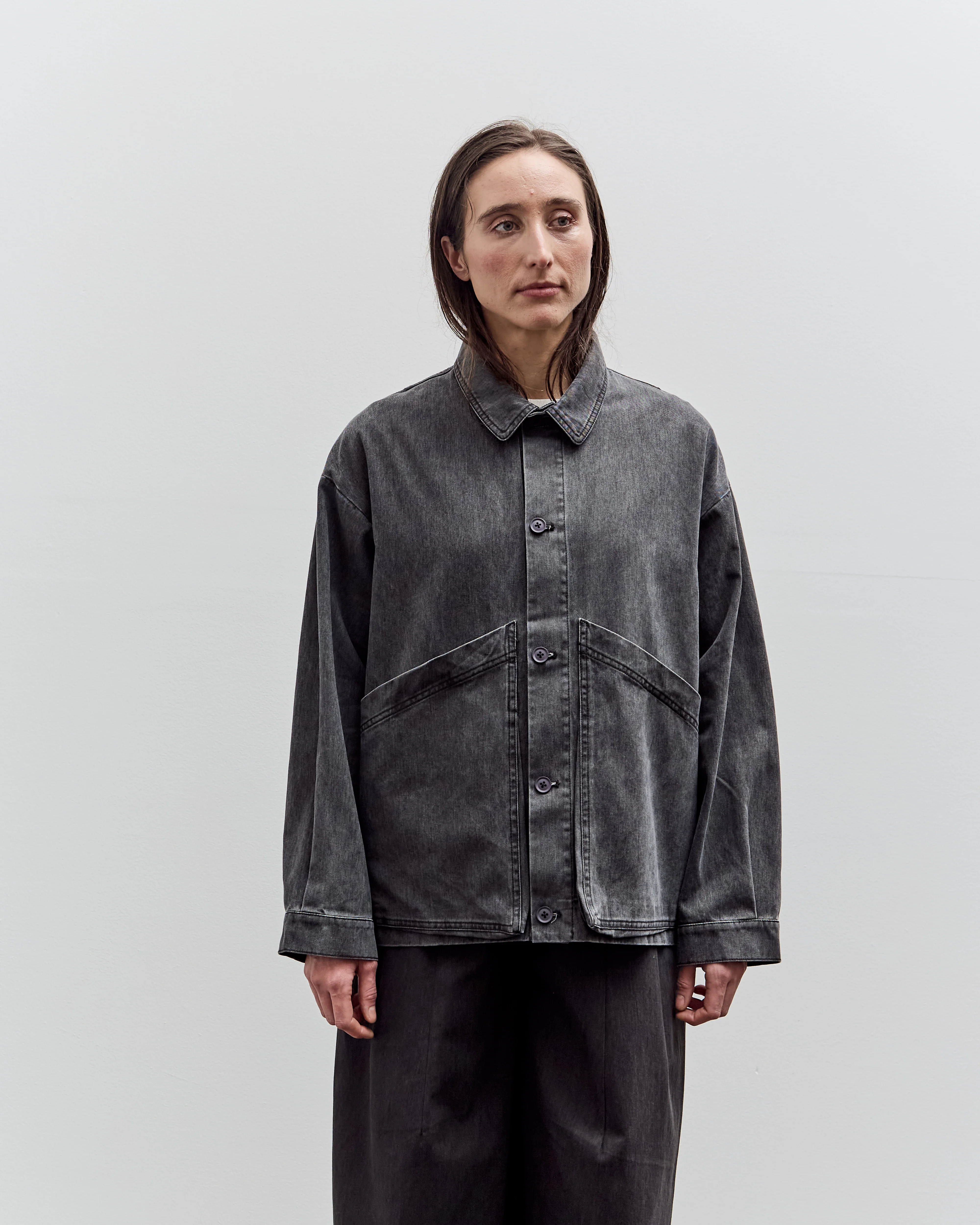 7115 by Szeki Signature Panel Pockets Jacket, Washed Black - Image 7