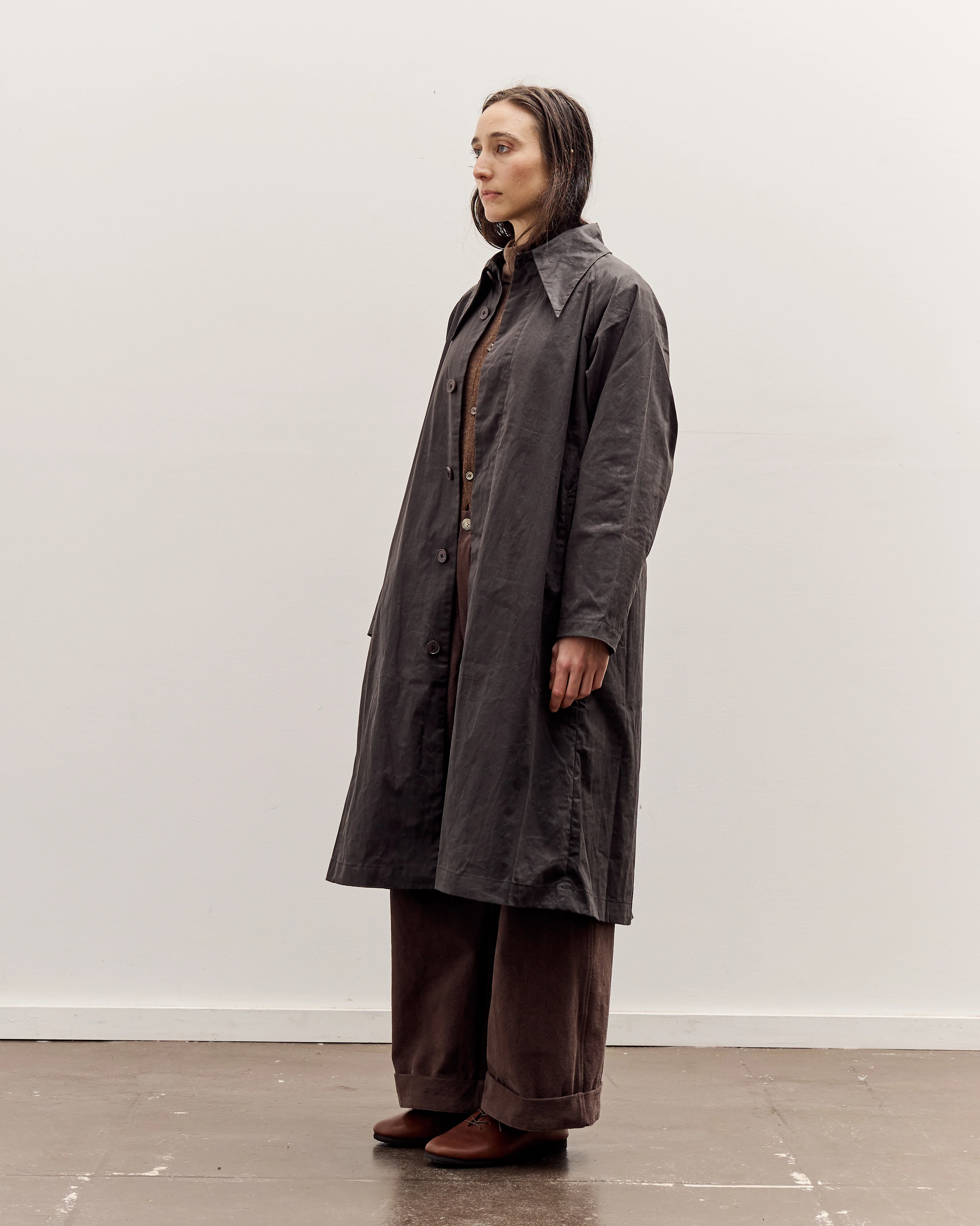 7115 by Szeki Spring Trench Overcoat - Waxed Edition, Charcoal - Image 4