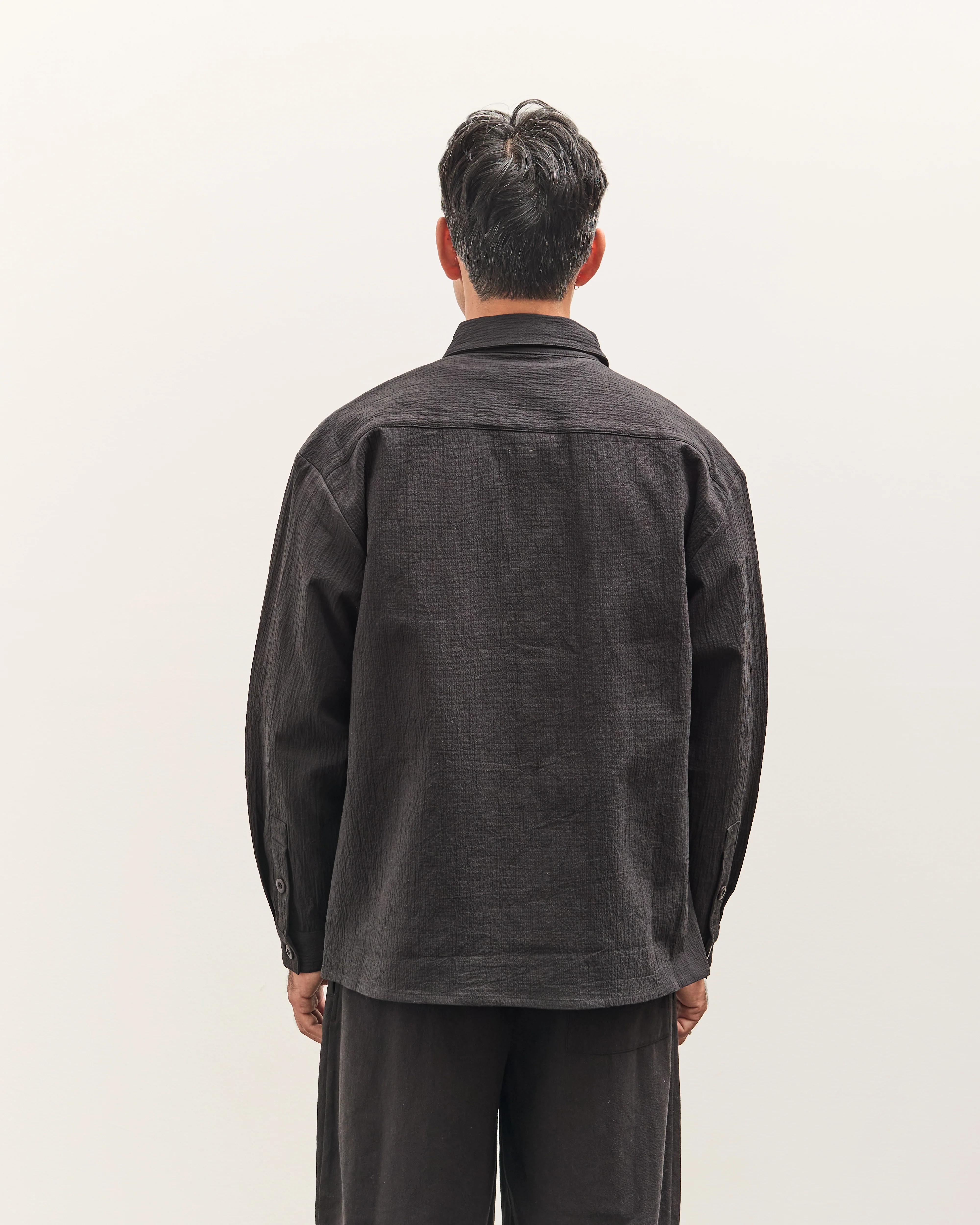 7115 by Szeki Textured Flat Hem Shirt Unisex, Black - Image 9
