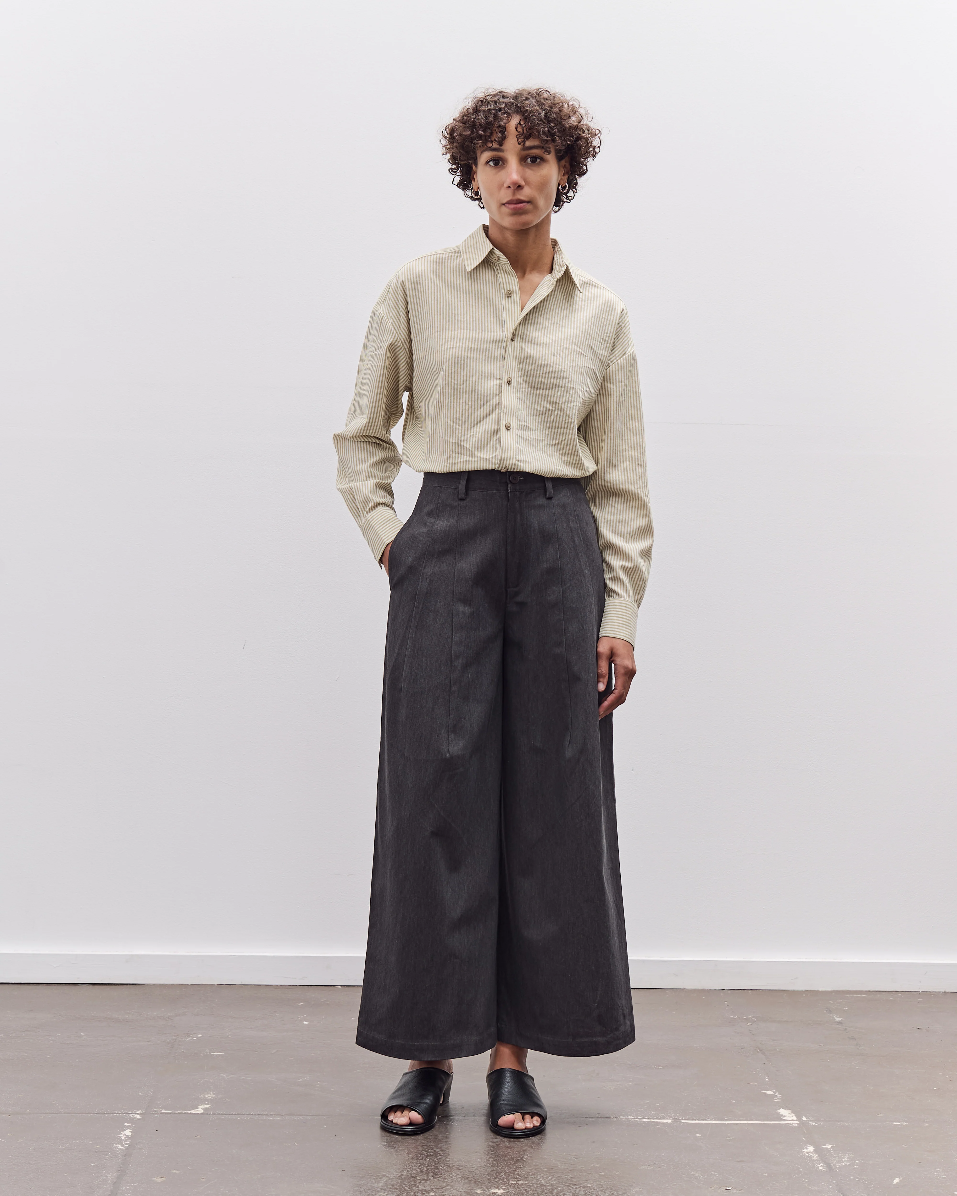 7115 by Szeki Wide-Legged Skate Trouser, Charcoal Black - Image 2