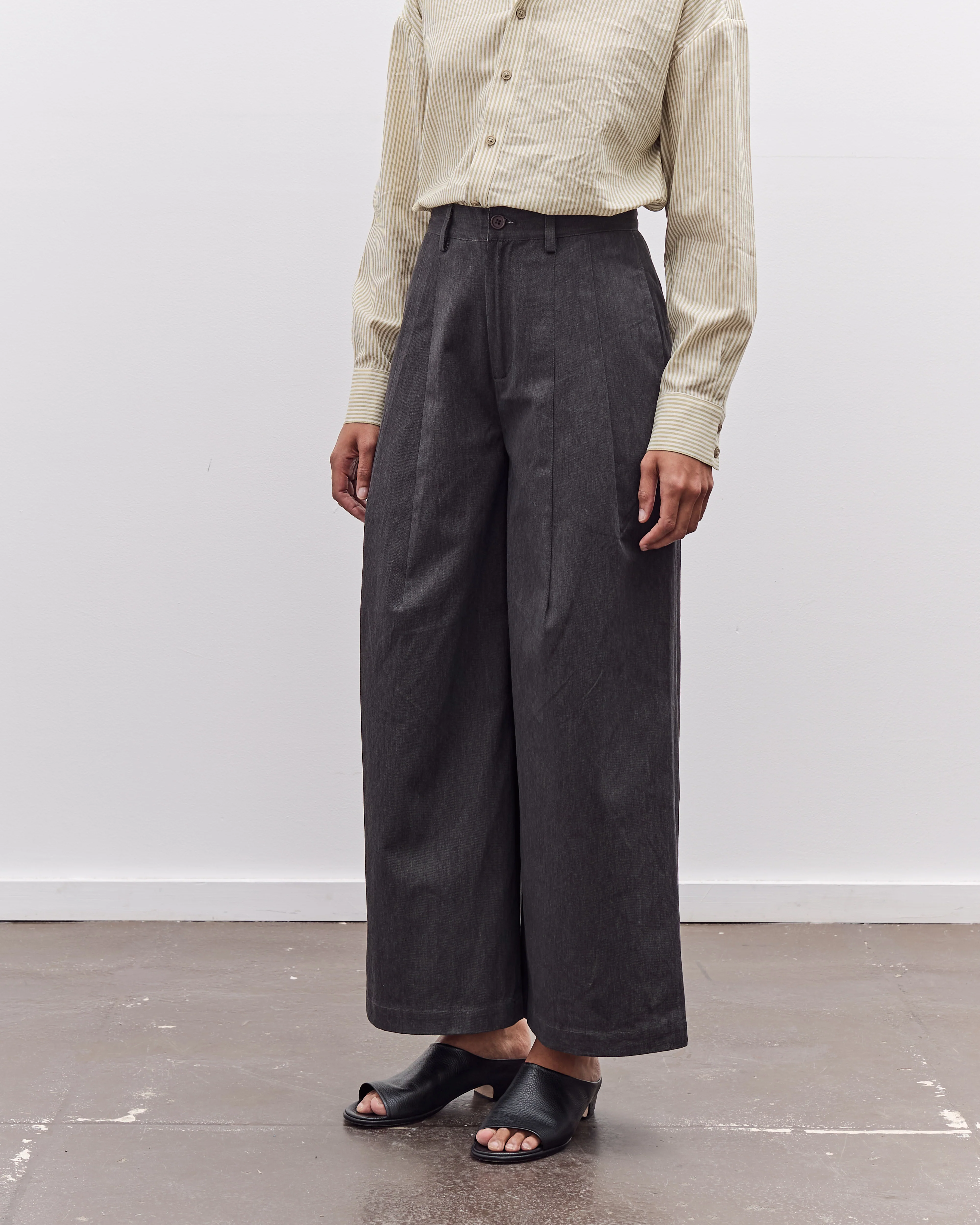 7115 by Szeki Wide-Legged Skate Trouser, Charcoal Black - Image 3