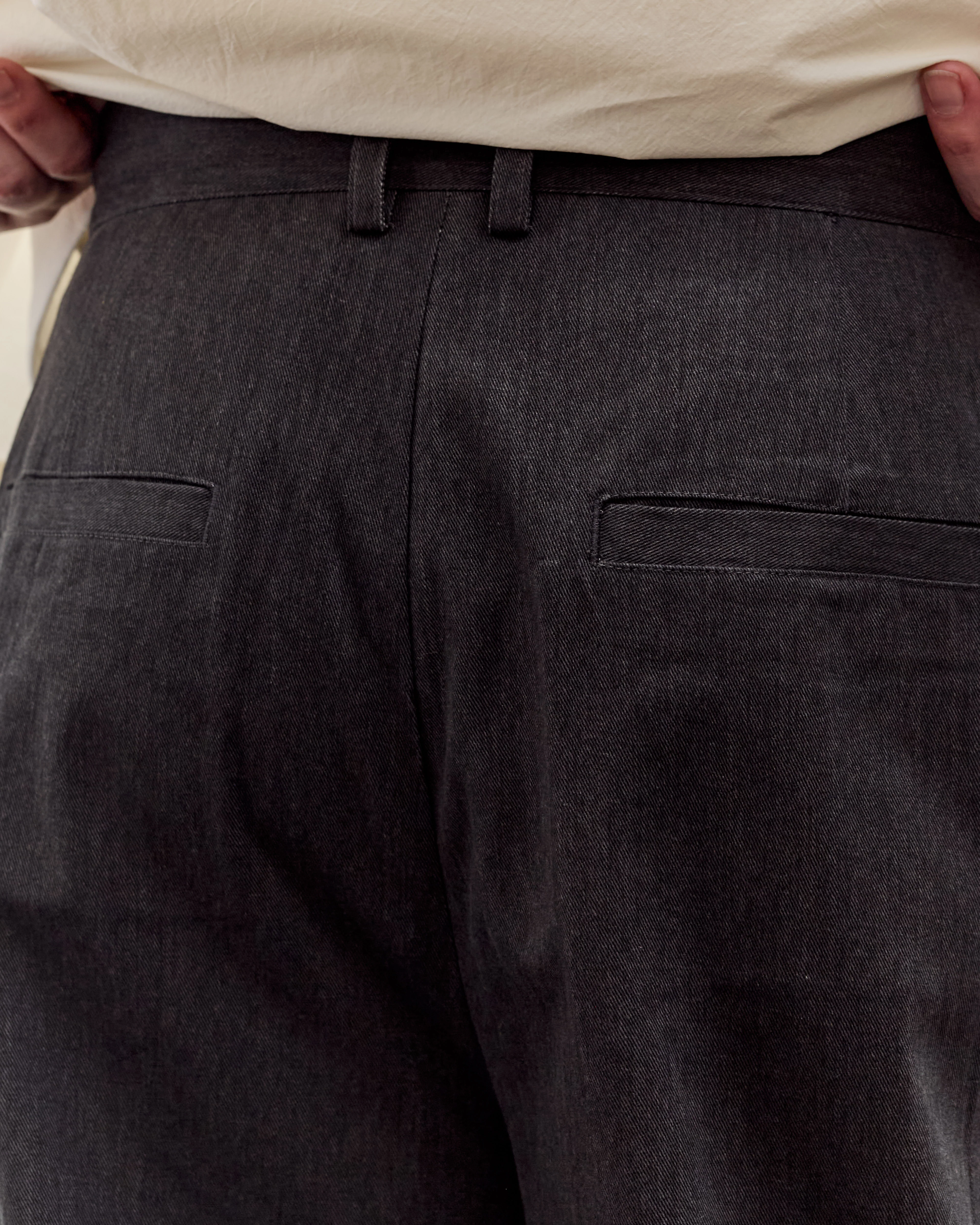 7115 by Szeki Wide-Legged Skate Trouser Unisex, Charcoal Black - Image 8