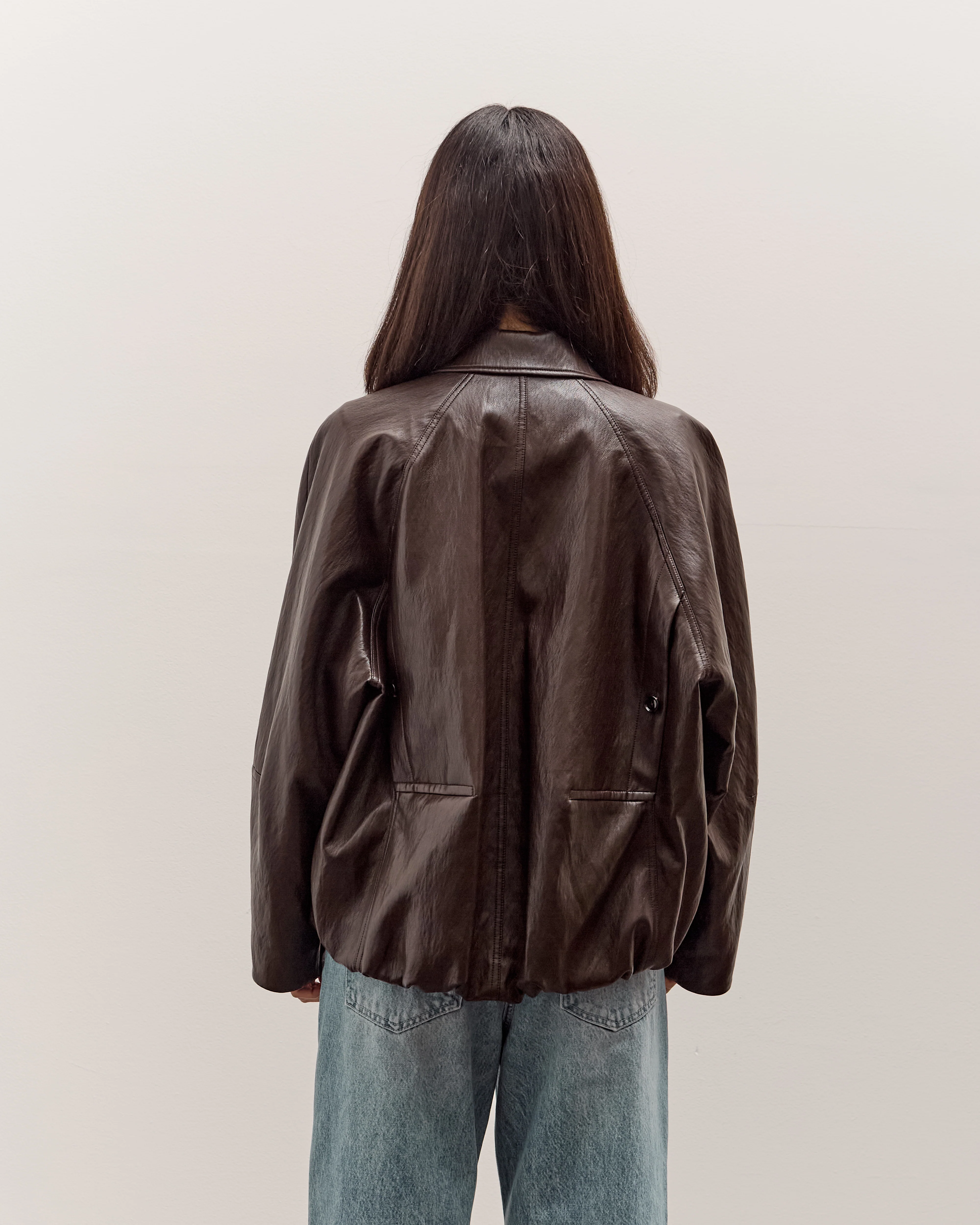 Anggae Faux Leather Blouson Jacket, Brown - Image 7