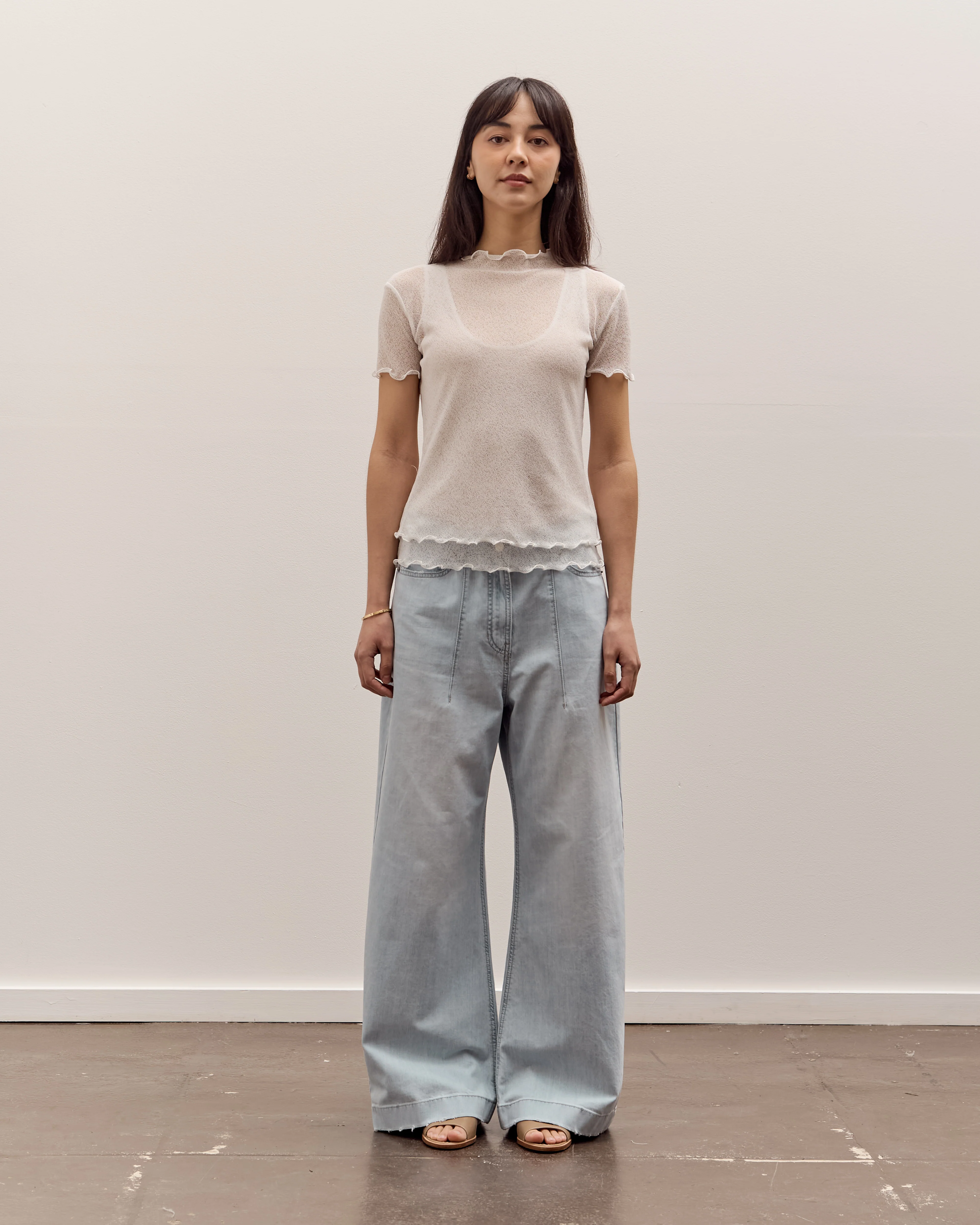 Anggae Two Layered Net T-shirt, White - Image 3