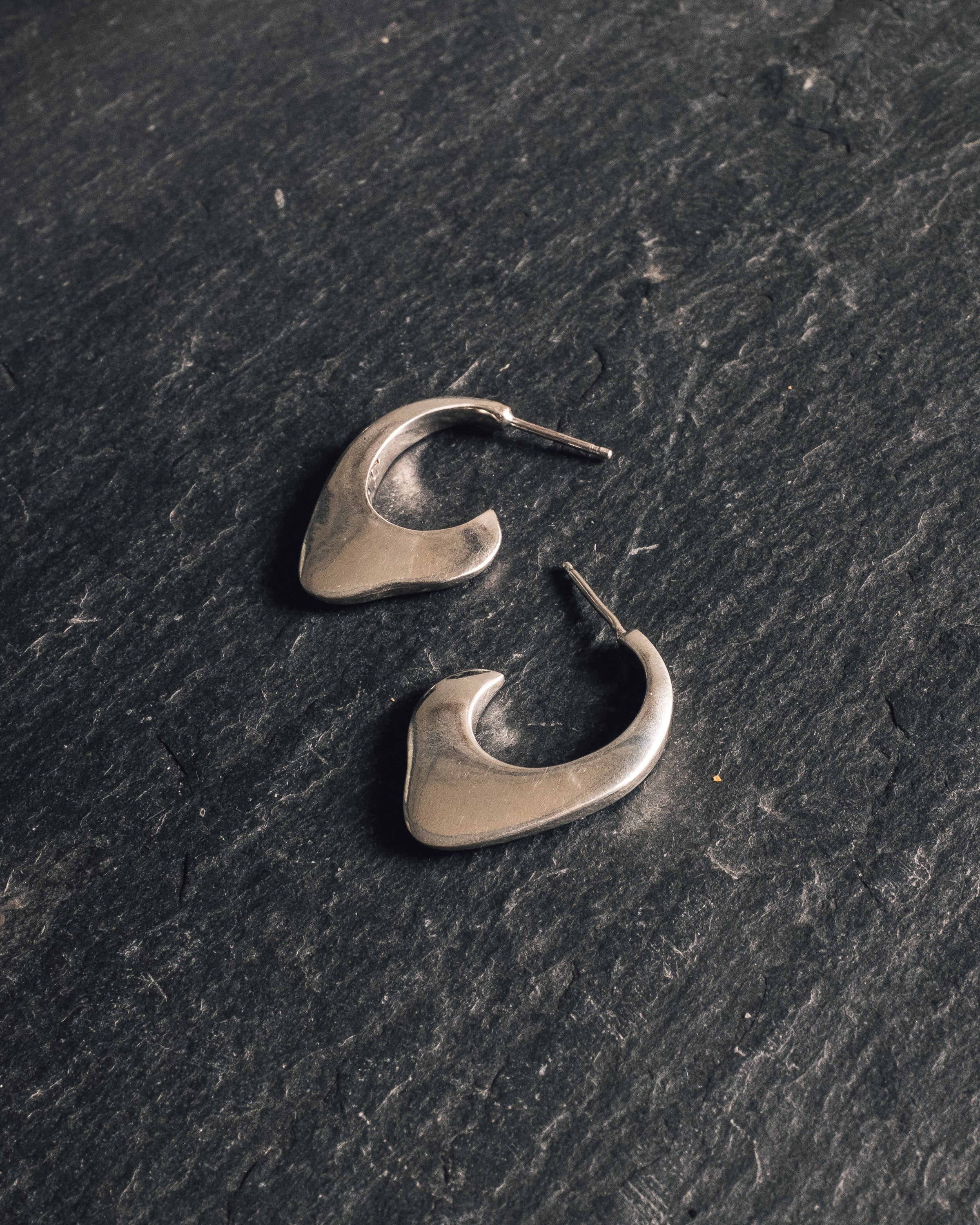 Another Feather Fin Hoops, Silver - Image 3