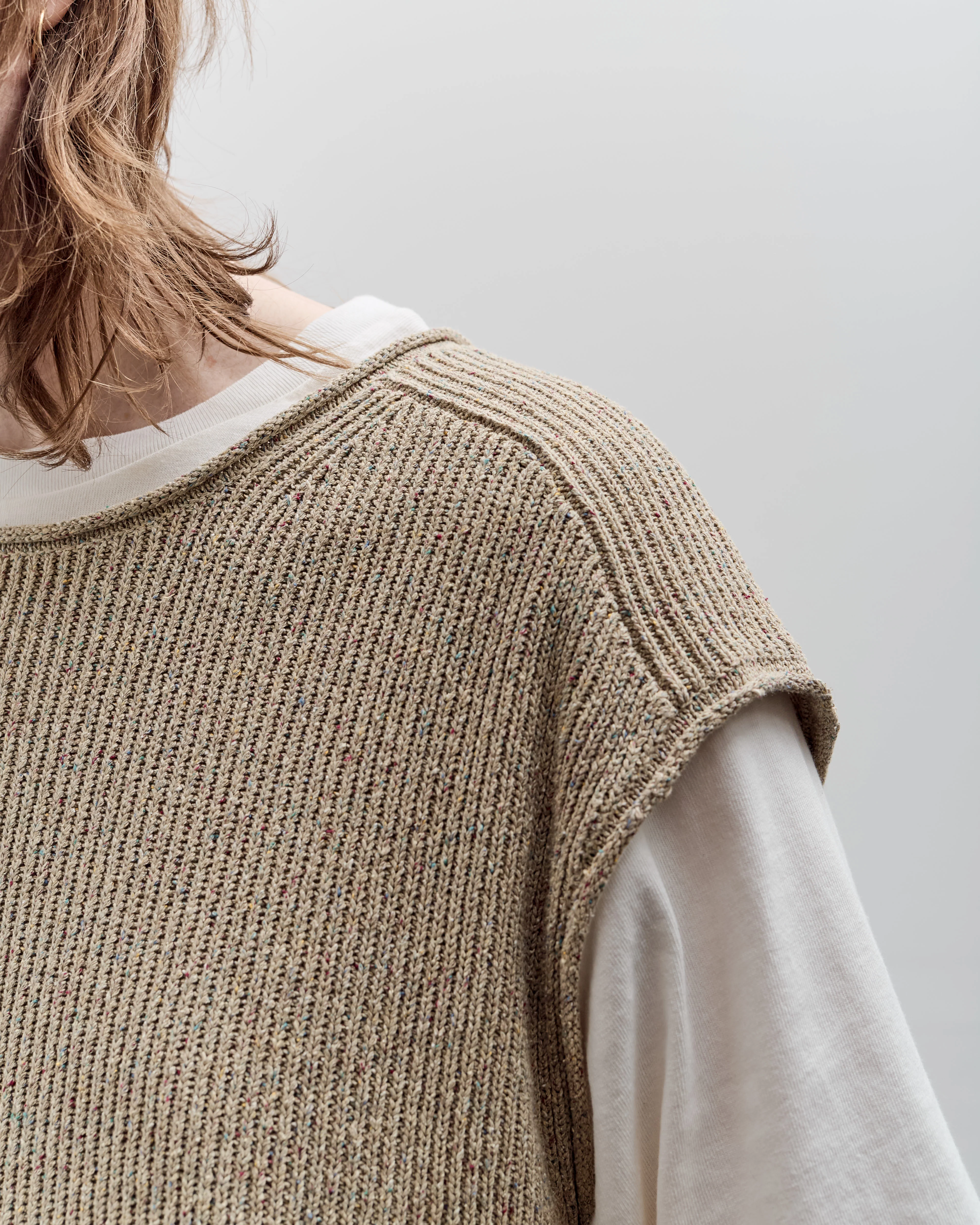 Aviva Jifei Xue Sleeveless Knit Arc Top, Natural Mix - Image 7