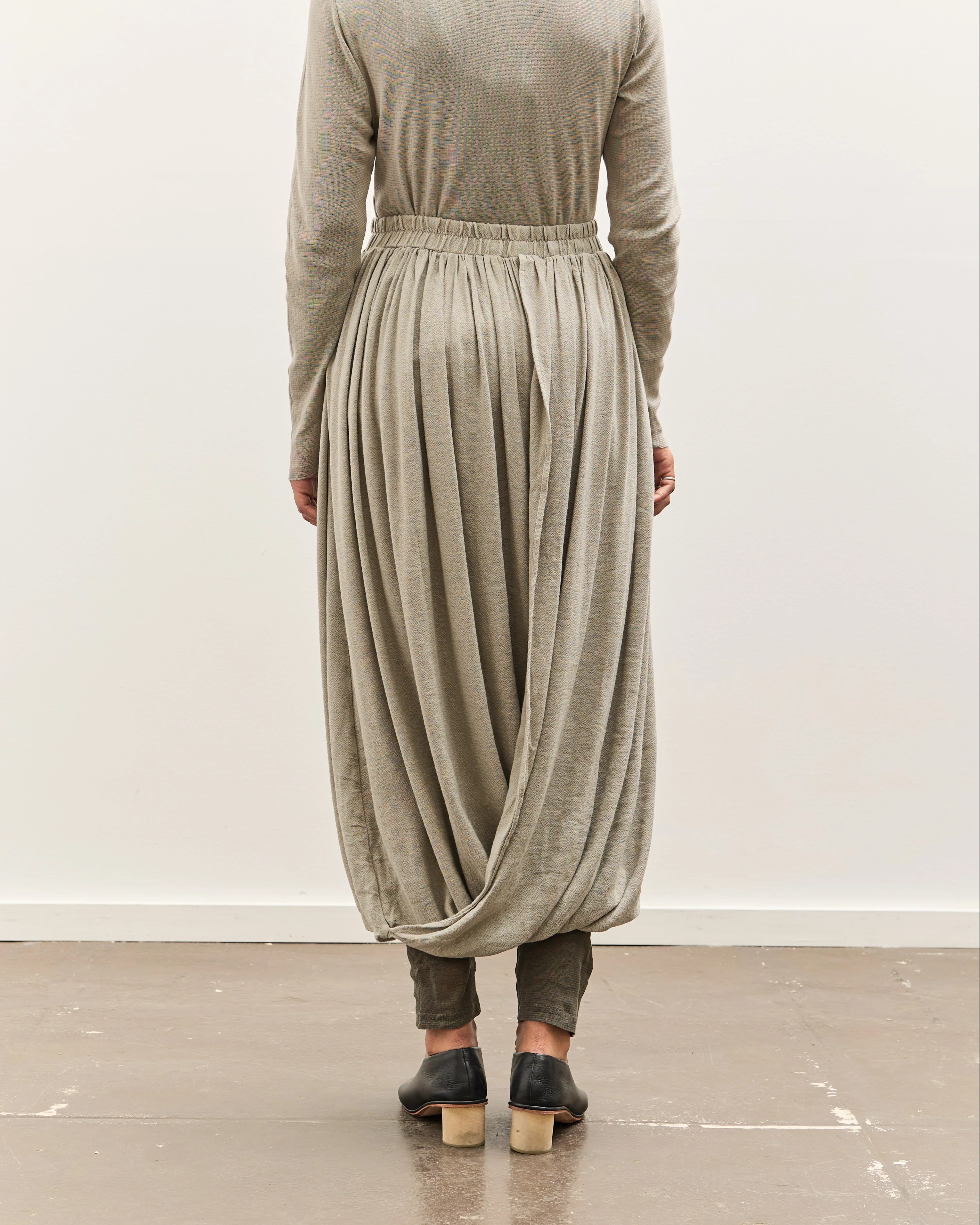 Black Crane Double Layered Drapy Skirt, Limestone - Image 6