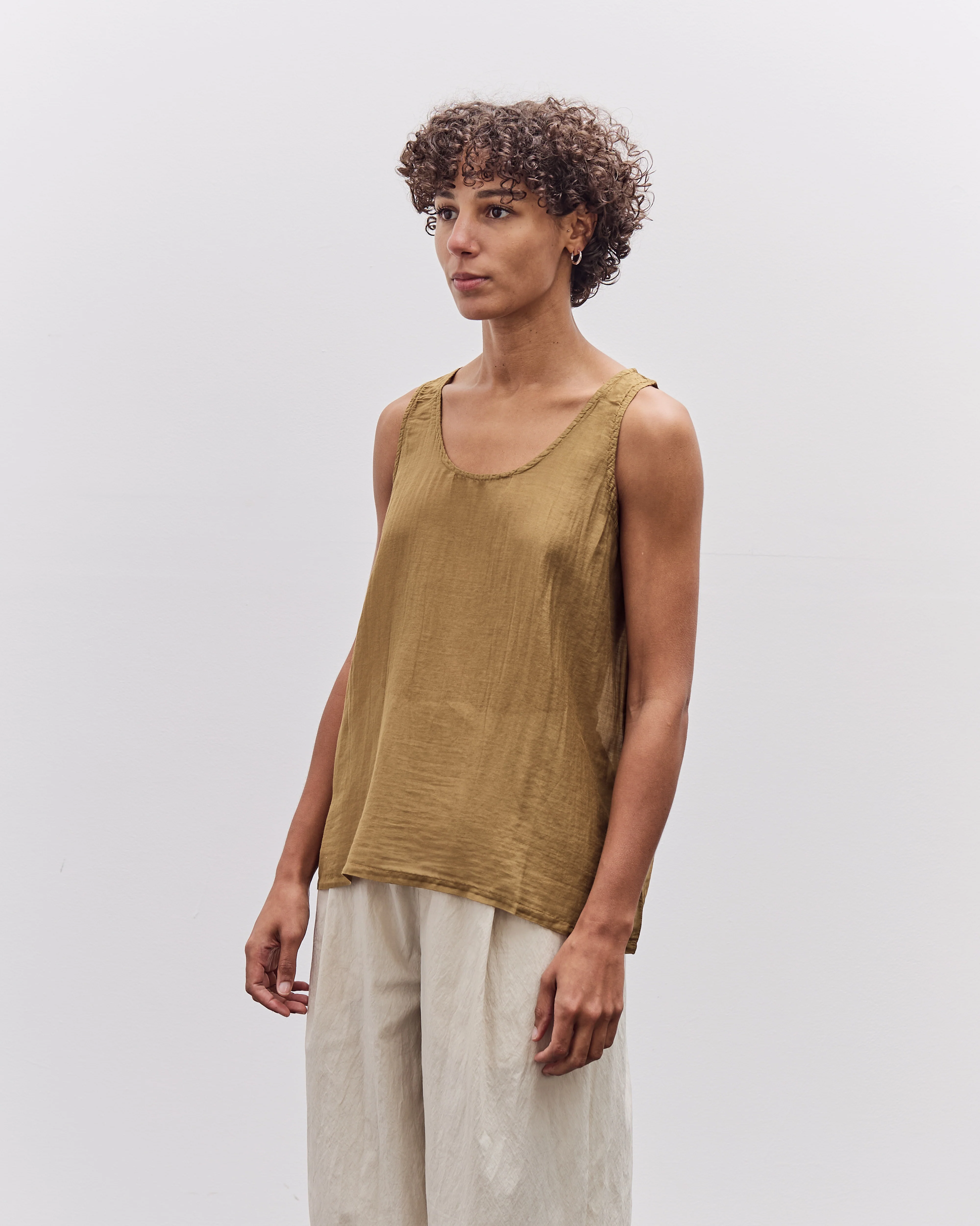 Black Crane Loose Tank Top, Dk. Olive - Image 4
