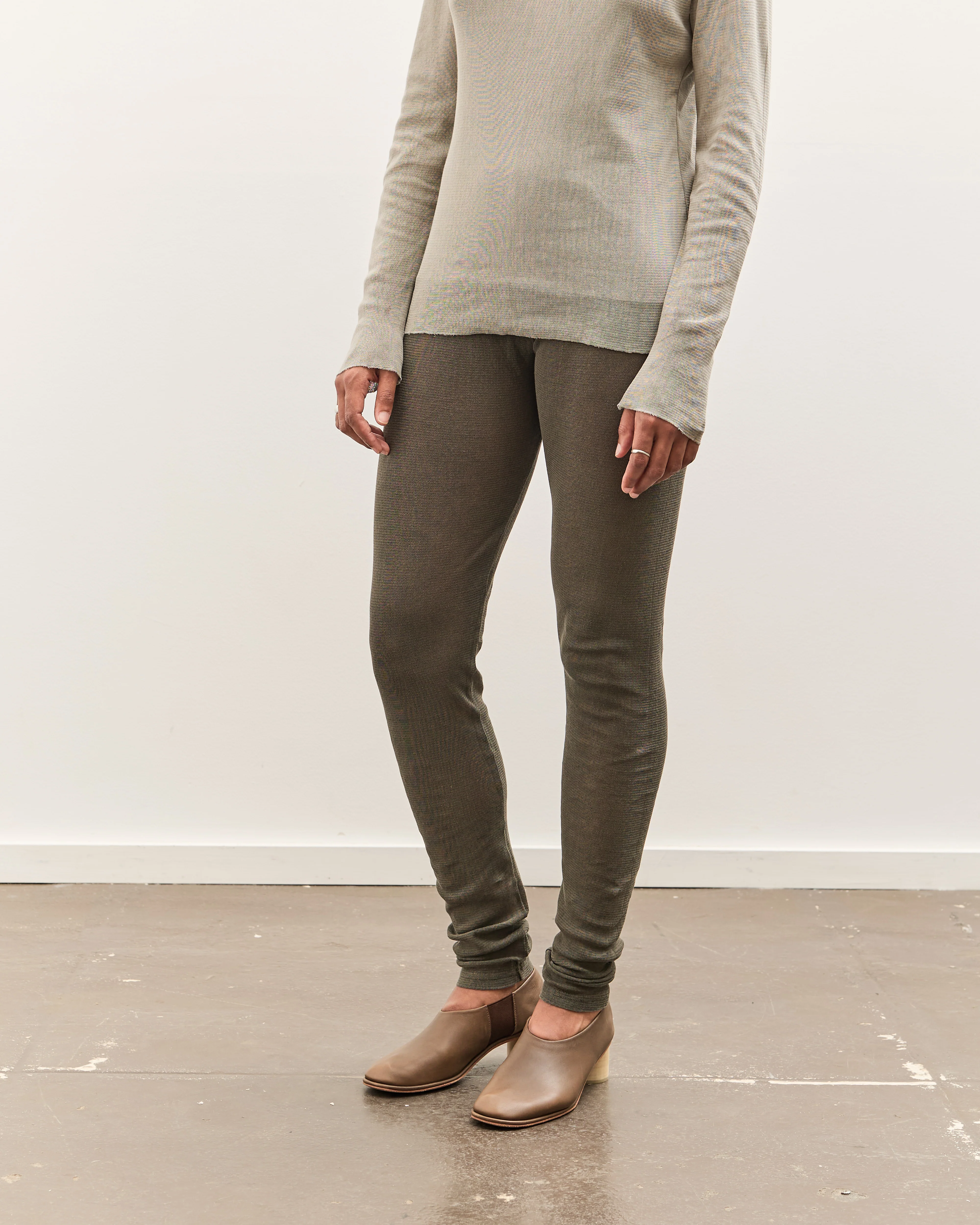 Black Crane Mesh Leggings, Slate - Image 4