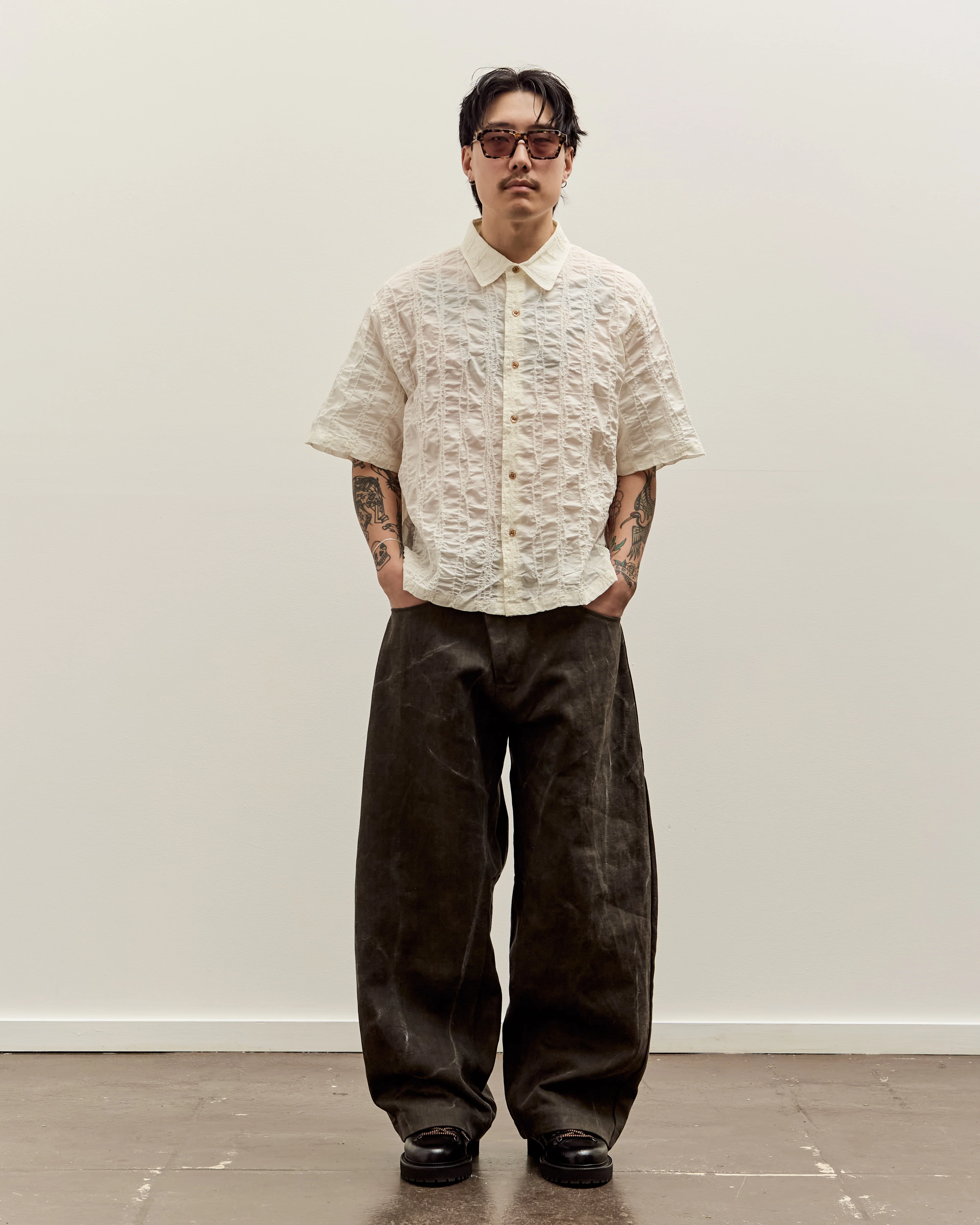 Brain Dead Twisted Piping Shirt , Natural - Image 3