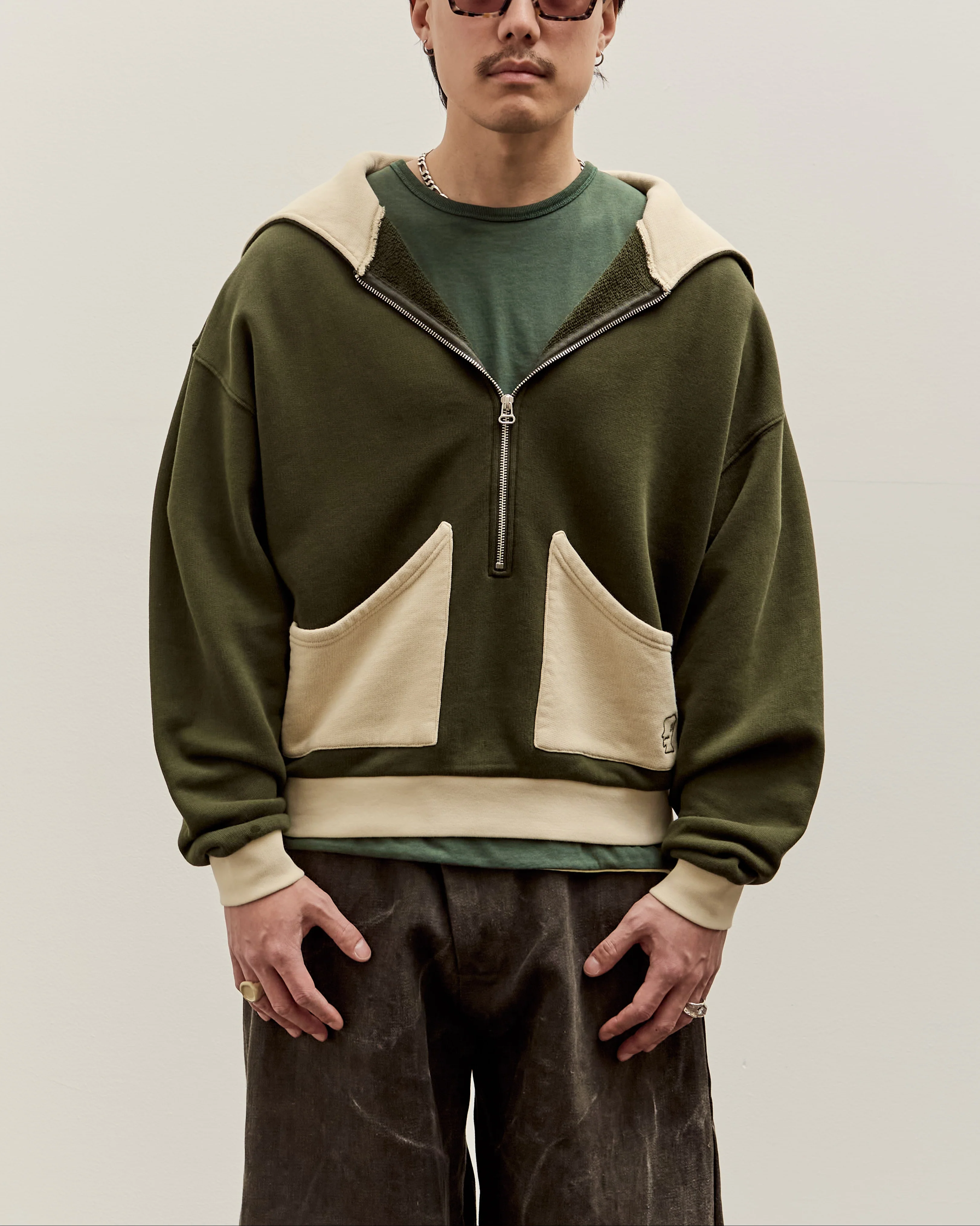 Brain Dead Zip Hoodie, Green