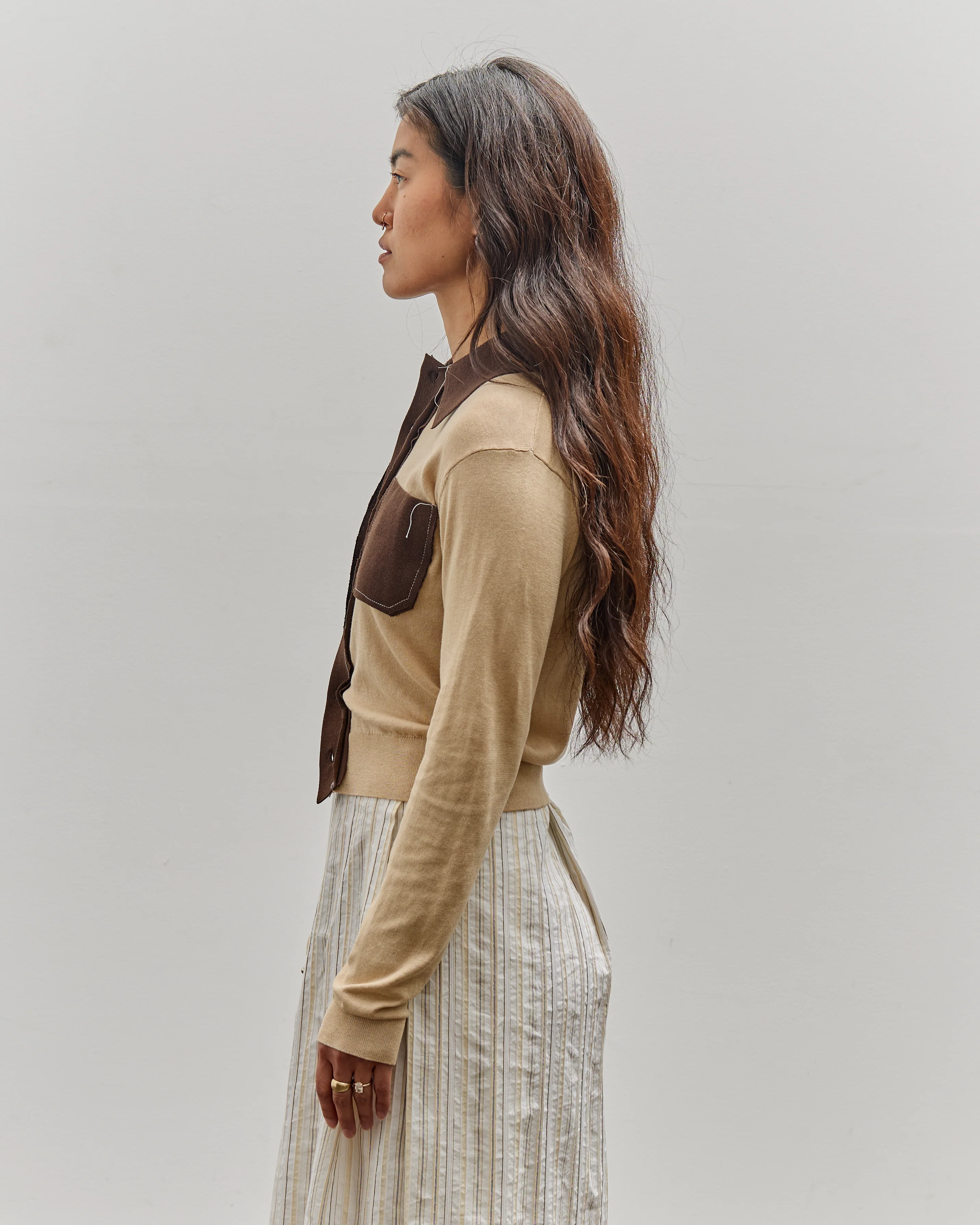 Camiel Fortgens 70s Cardigan, Sand & Brown - Image 5