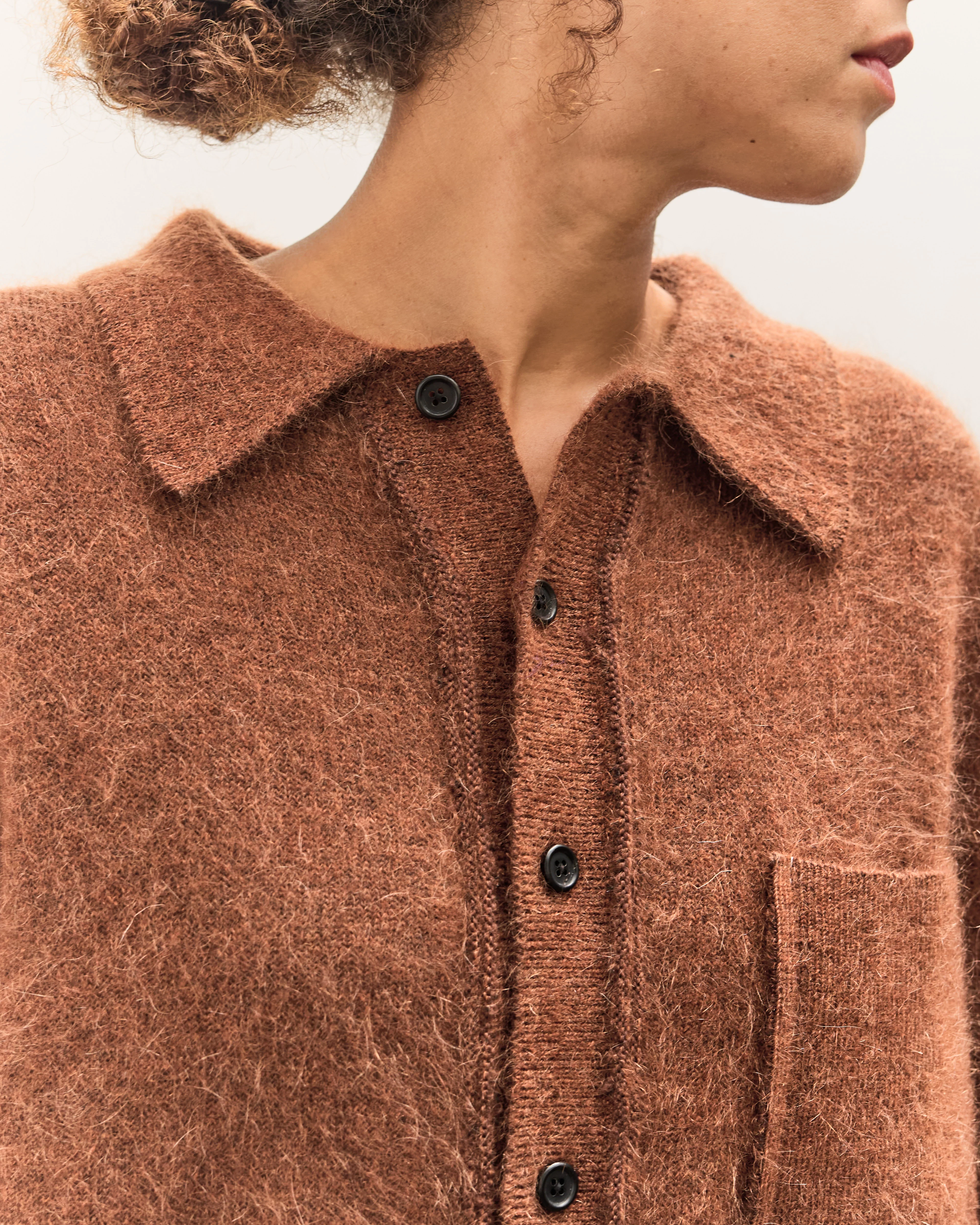 Camiel Fortgens Hairy Cardigan, Brown - Image 2