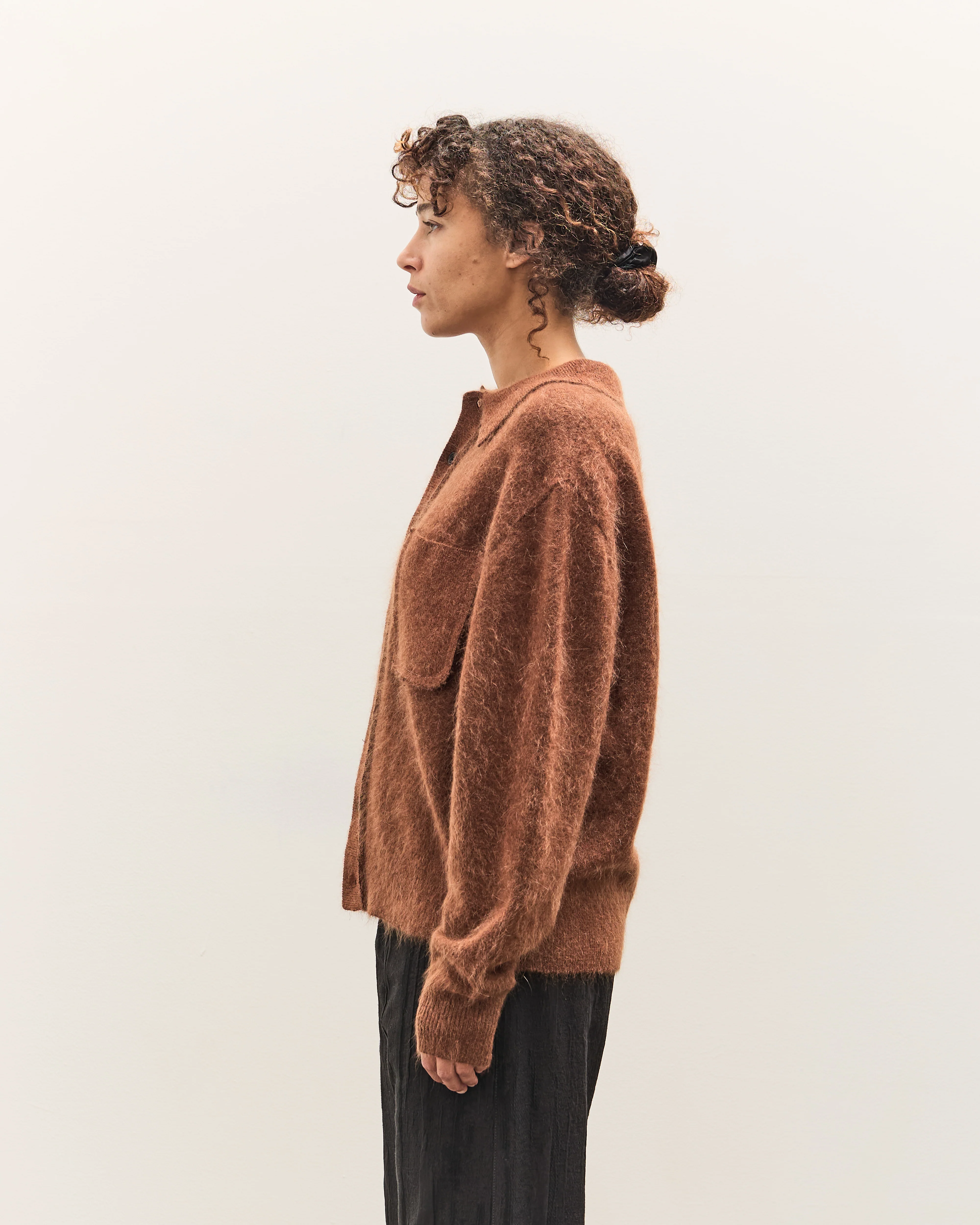 Camiel Fortgens Hairy Cardigan, Brown - Image 5
