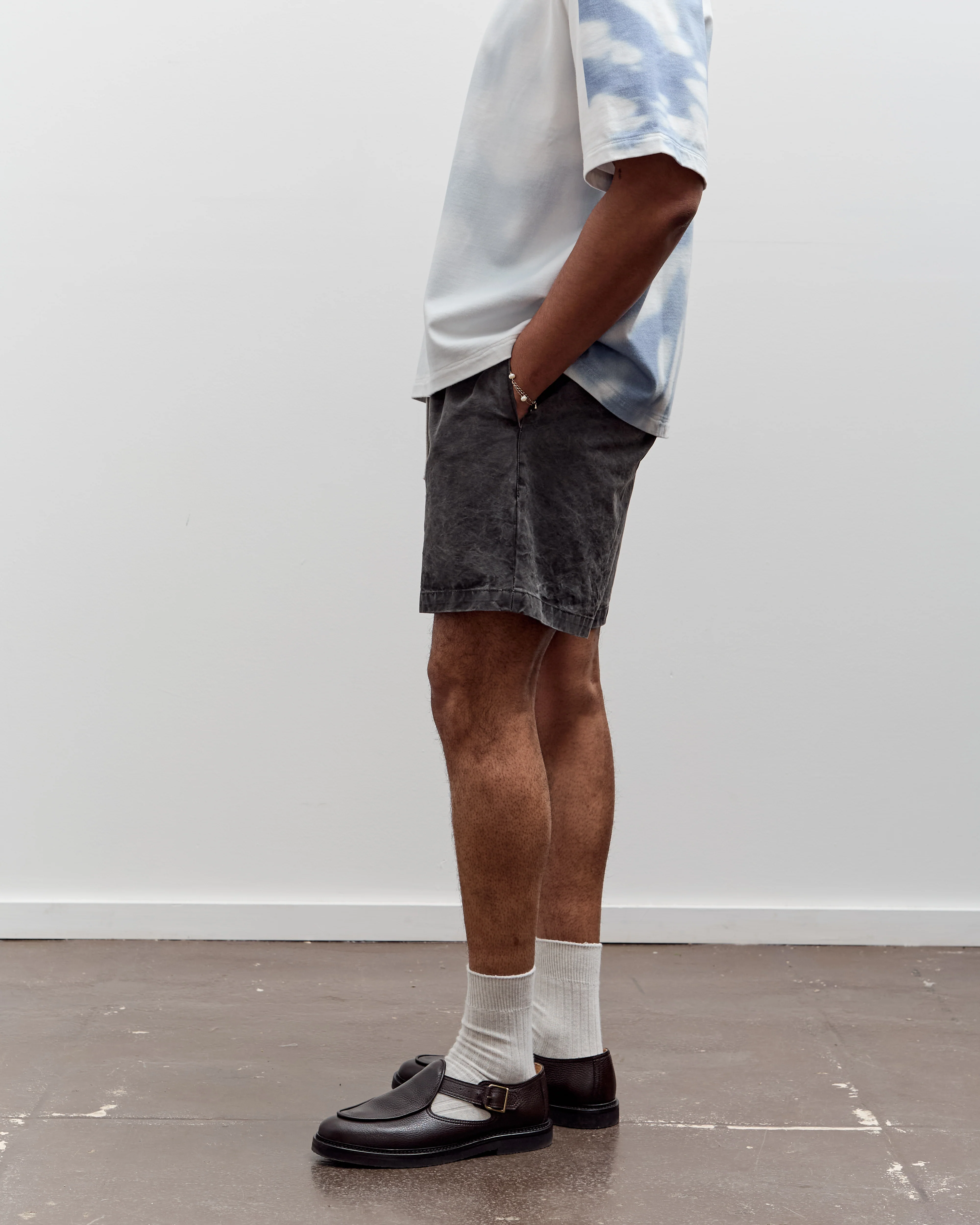 Camiel Fortgens Knee Shorts, Black Vintage Wash - Image 5