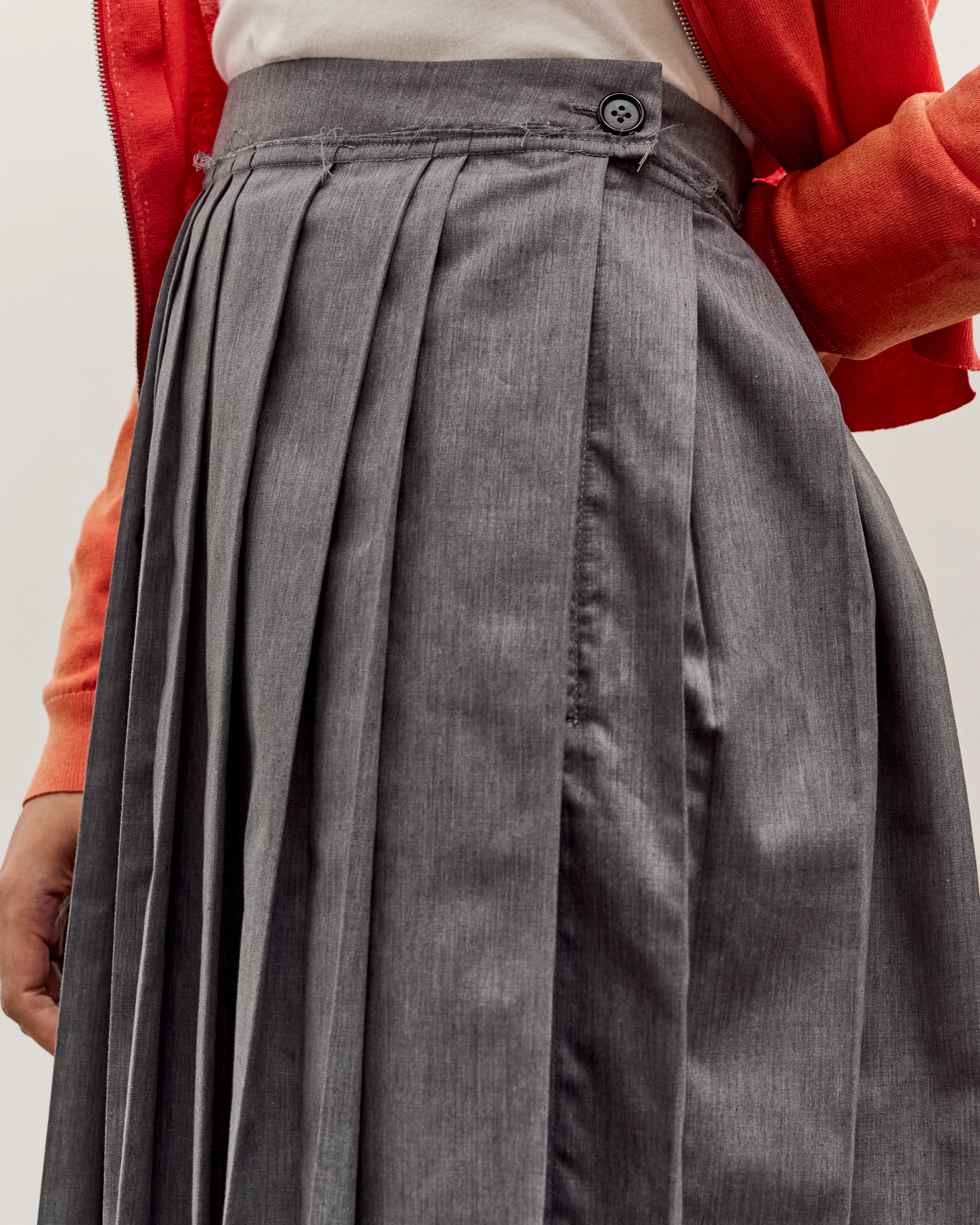 Camiel Fortgens Pleats Skirt, Grey Melange - Image 2