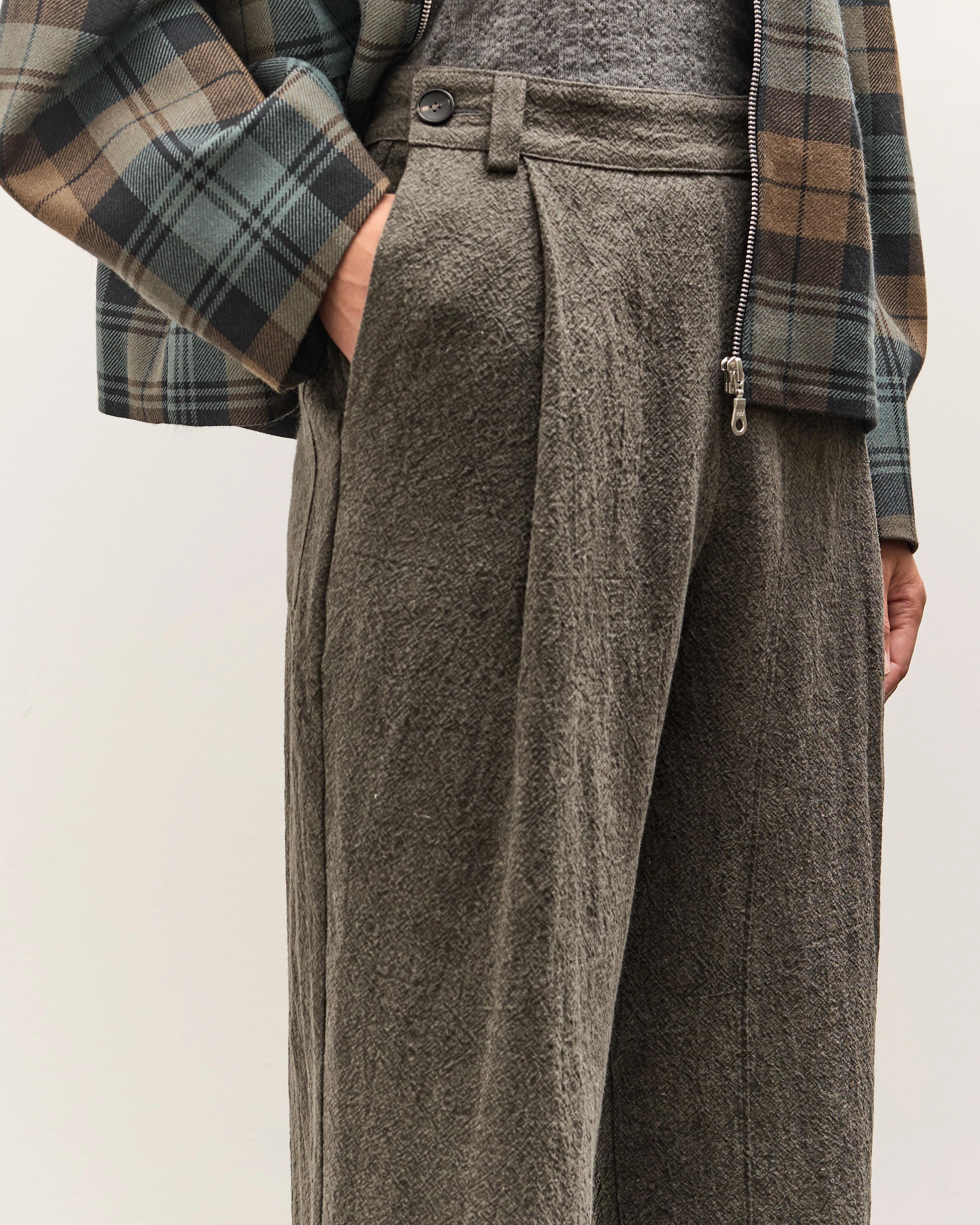 Cawley Japanese Textured Linen Georgia Trouser, Charcoal - Image 7