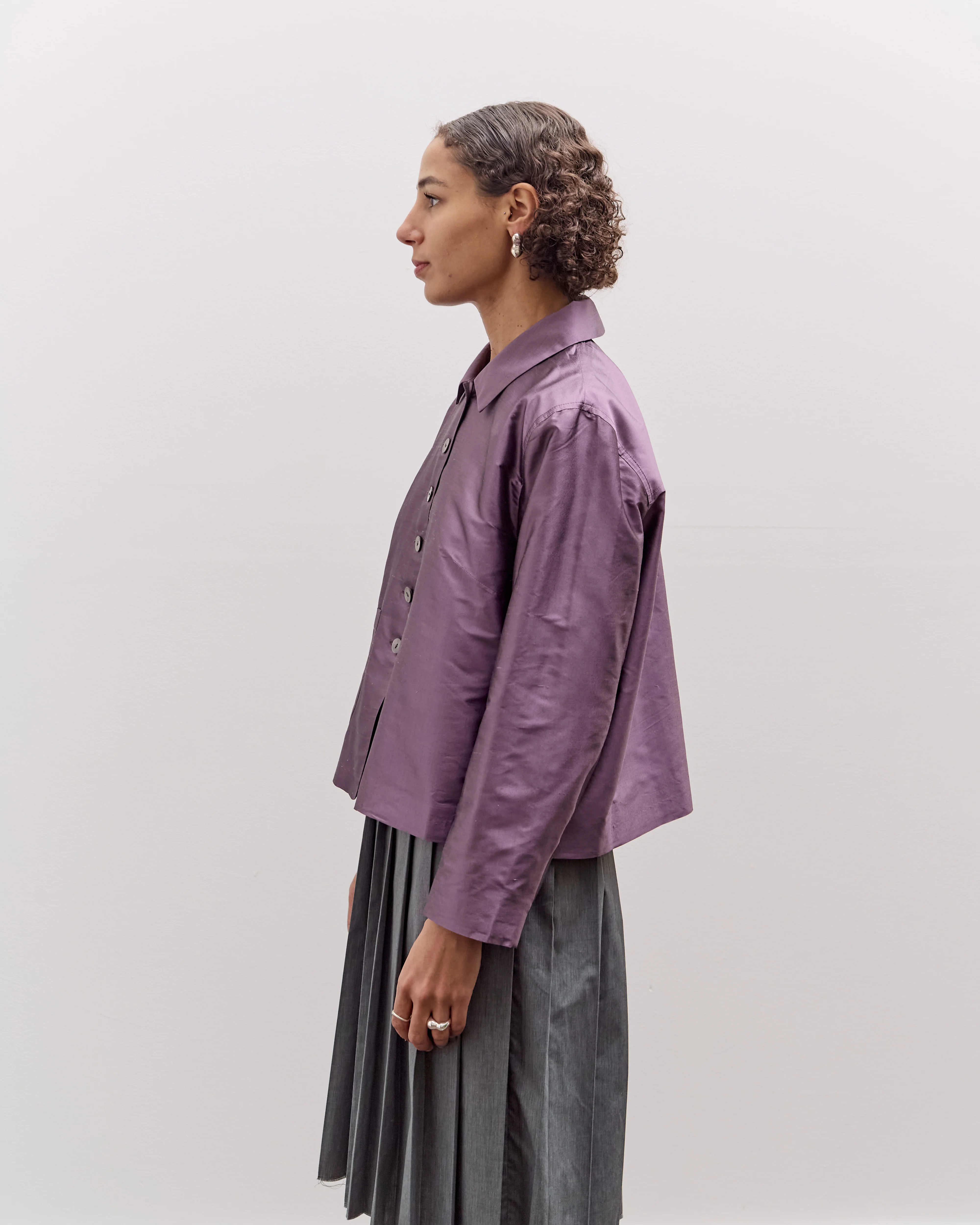 Cawley Silk Dupion Lillie Jacket, Prune - Image 5
