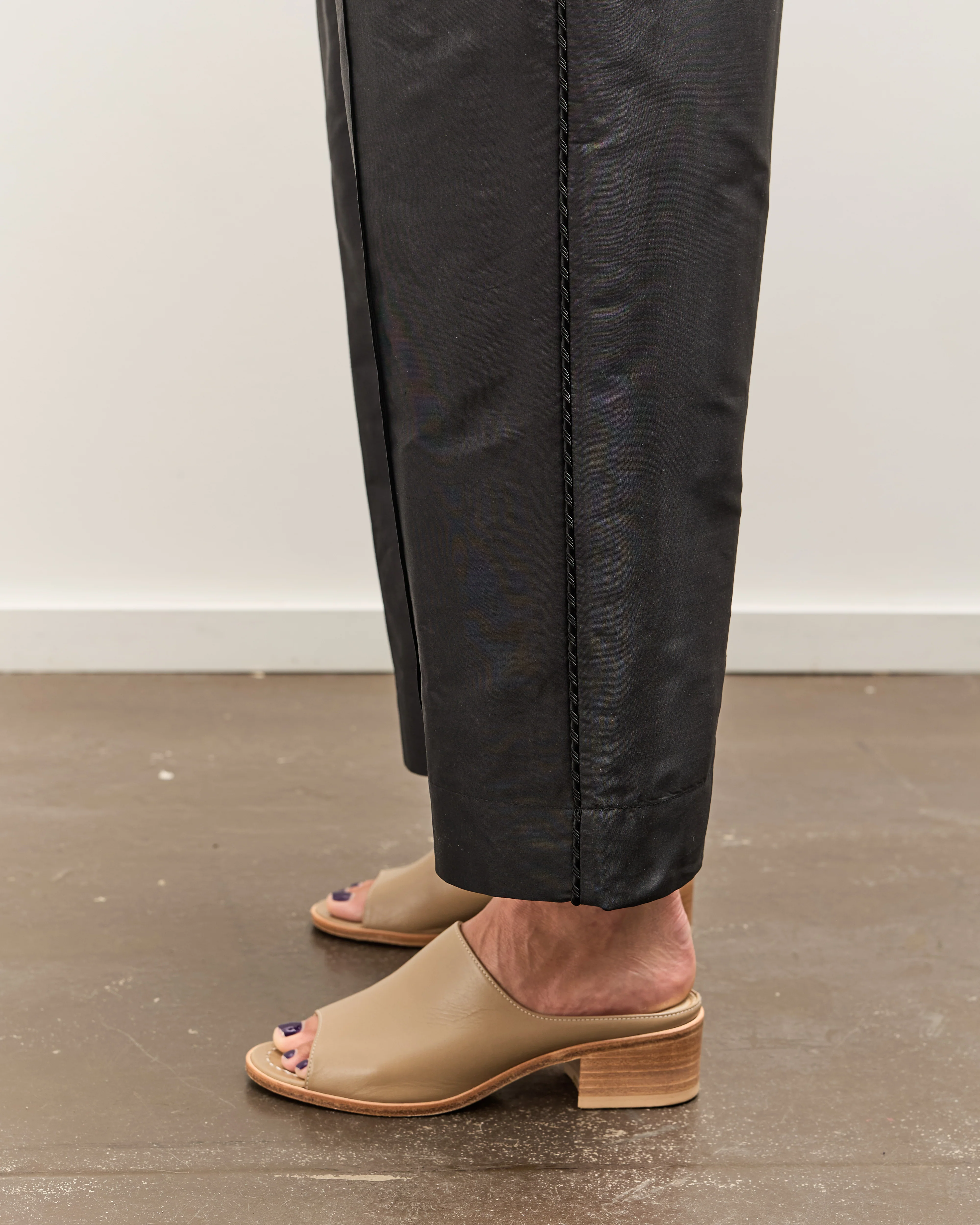 Cawley Silk Dupion Luna Trouser with Trim, Black - Image 8