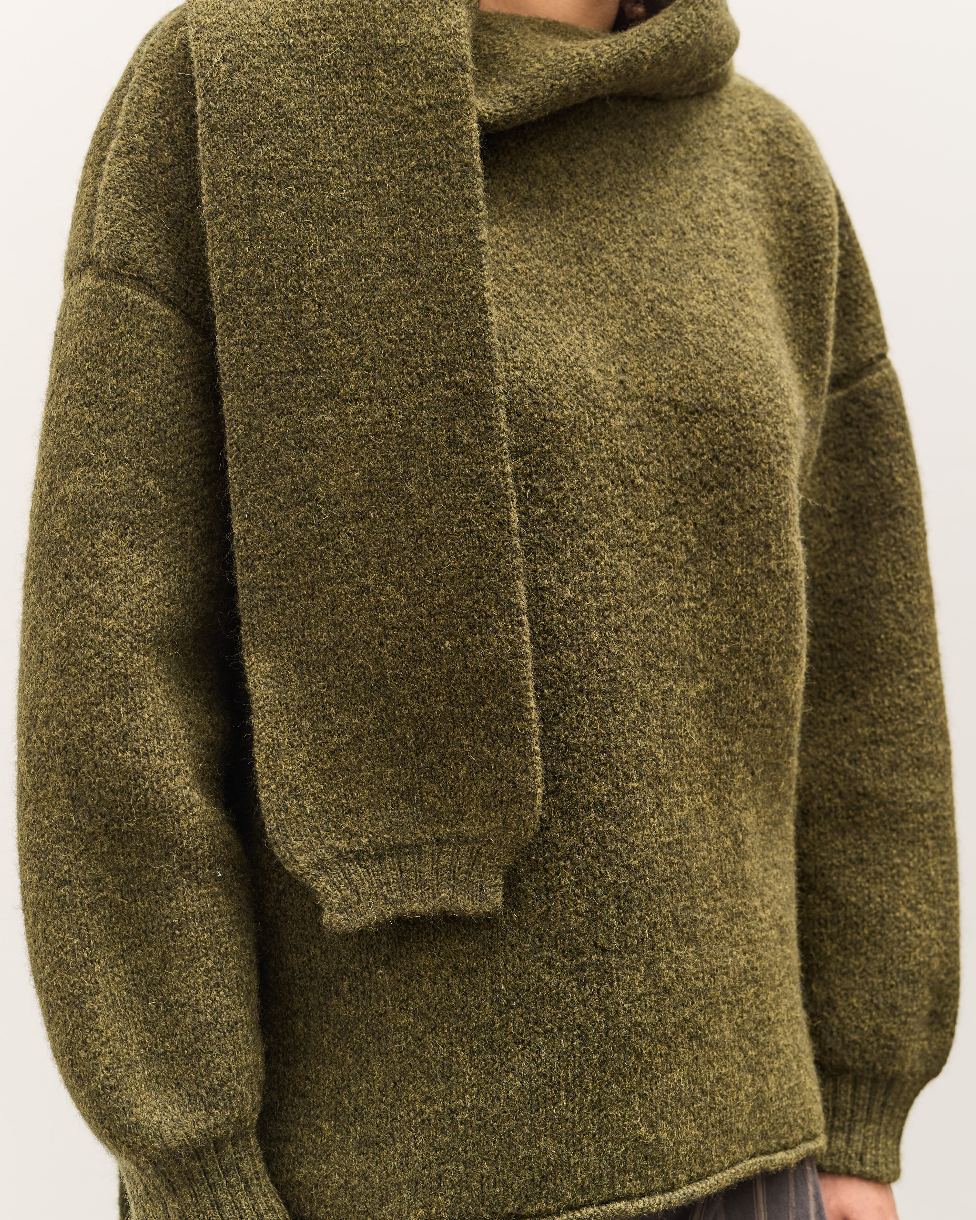 Cawley Wrap Neck Pullover Sweater, Moss - Image 7