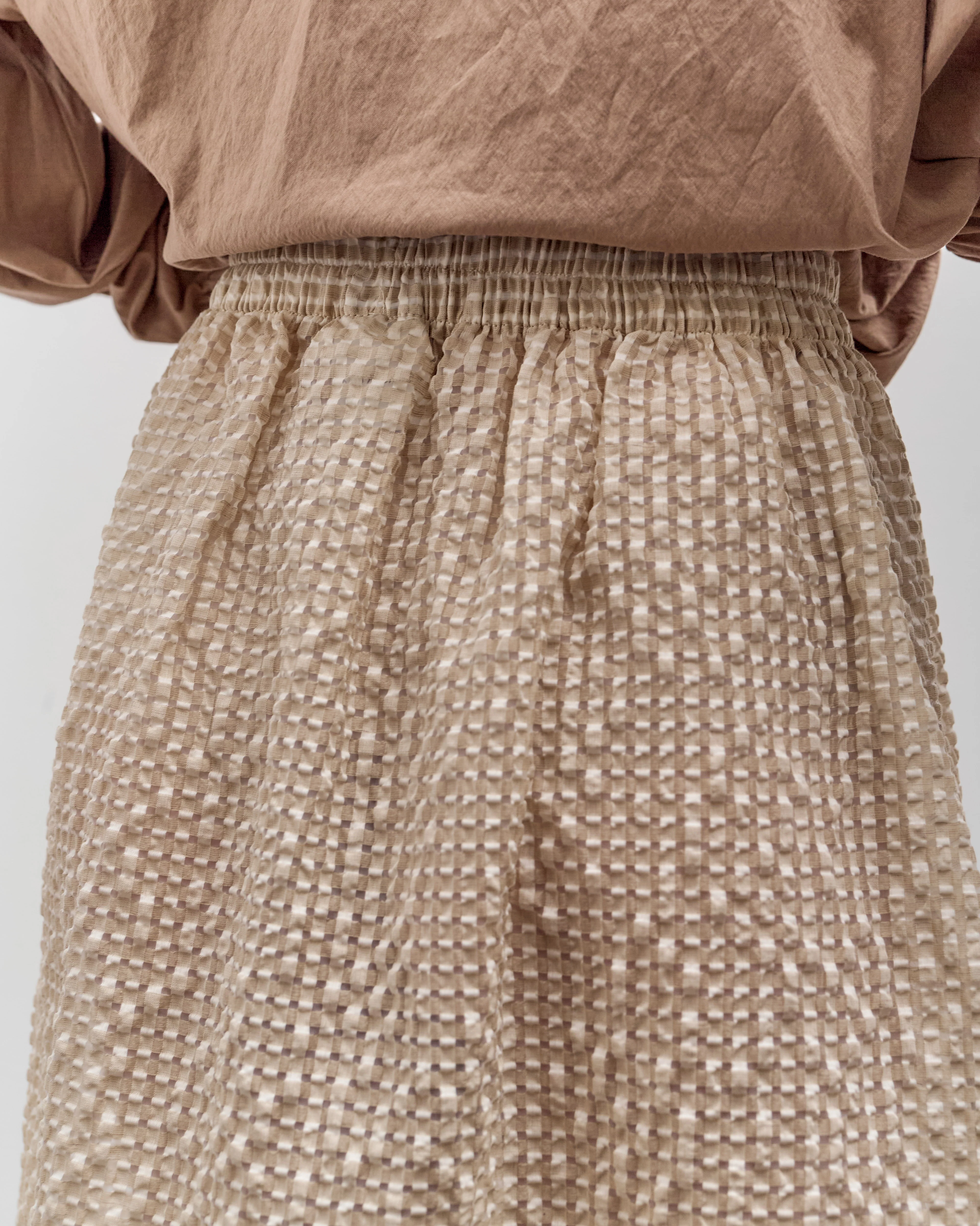 Colbo Elastic Skirt, Textured Gingham - Image 6