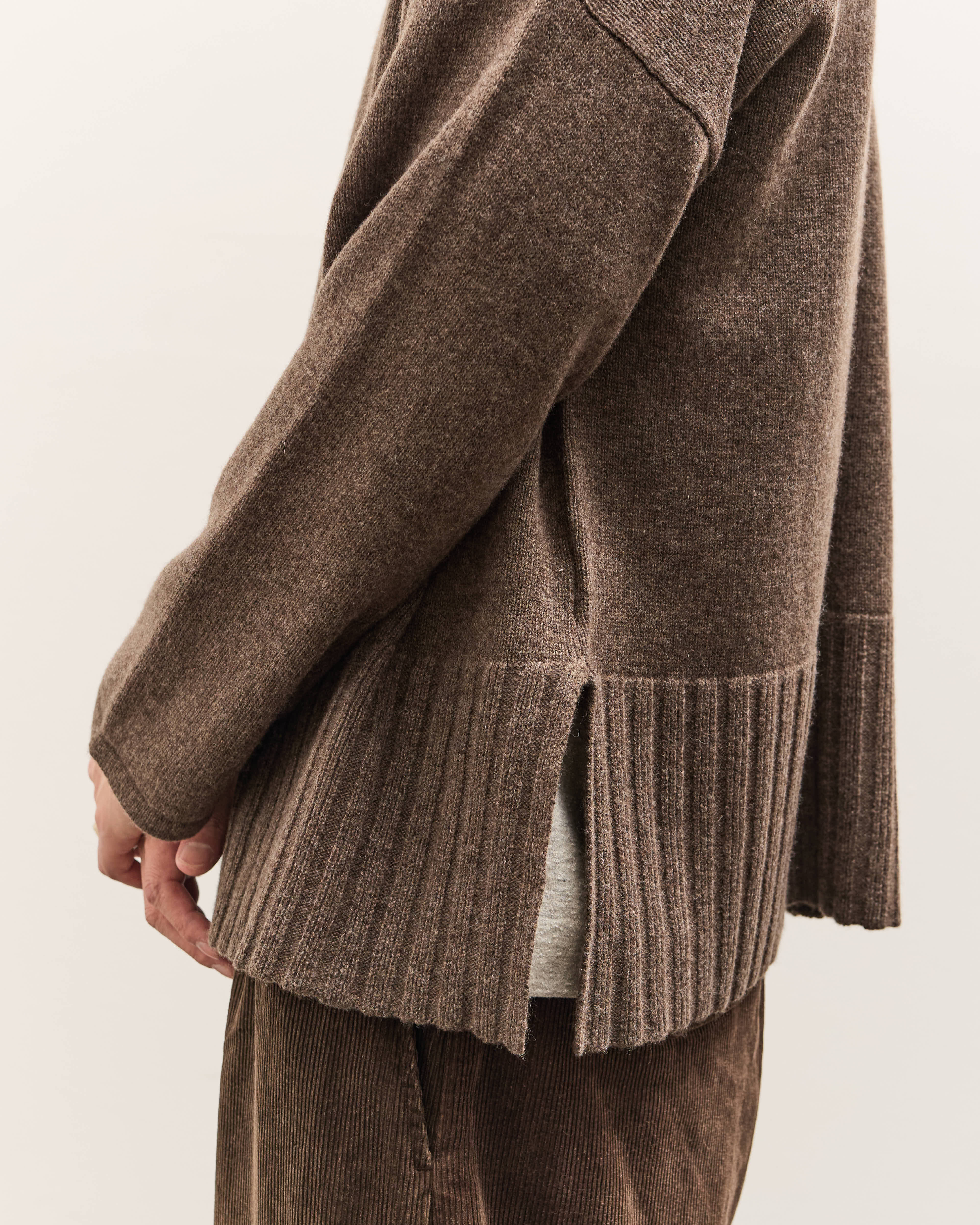 Colbo Knit Cardigan Polo Unisex, Heather Brown - Image 8