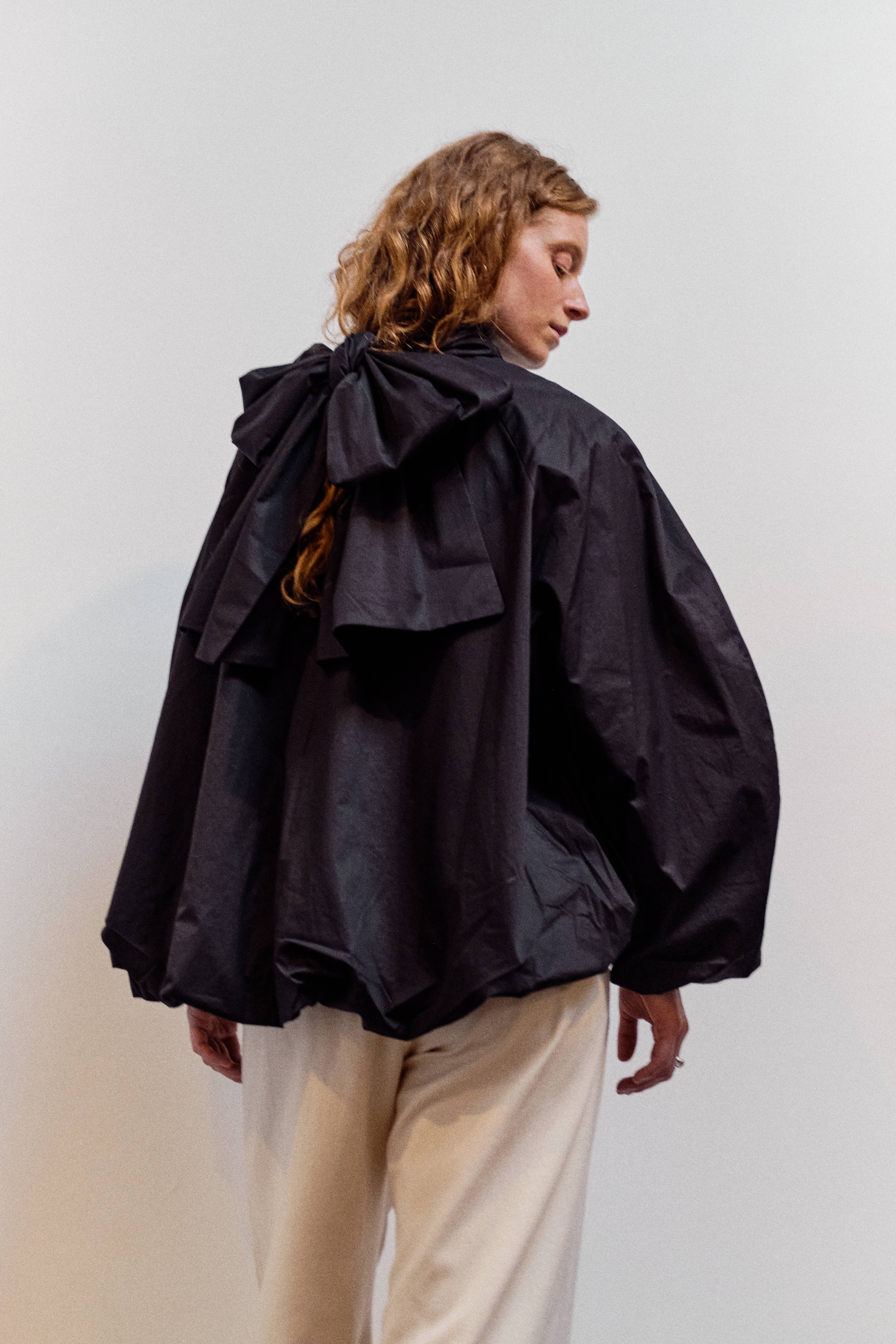 Cordera Bow Shirt, Black - Image 9