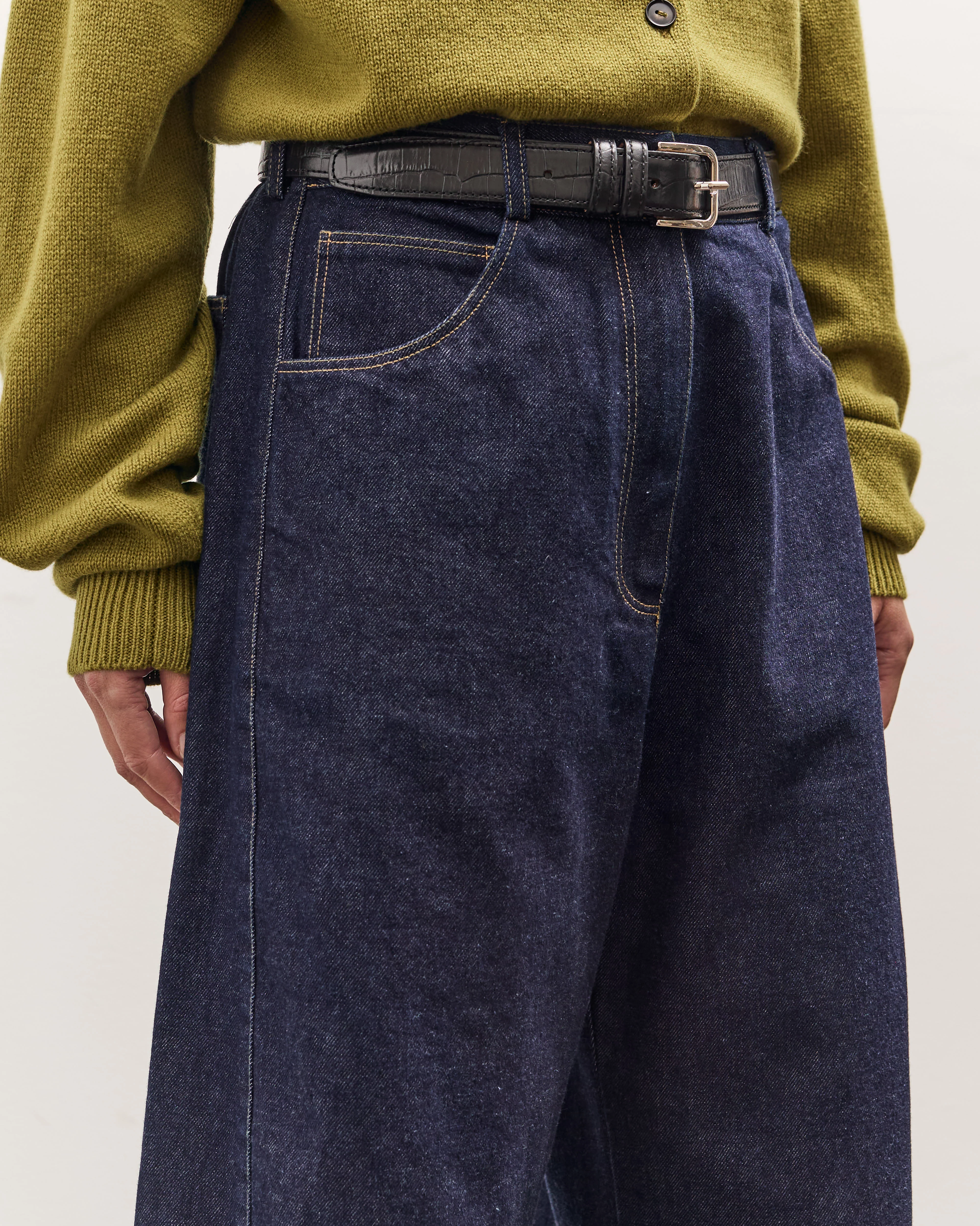 Cordera Curved Baggy Jeans, Denim - Image 8