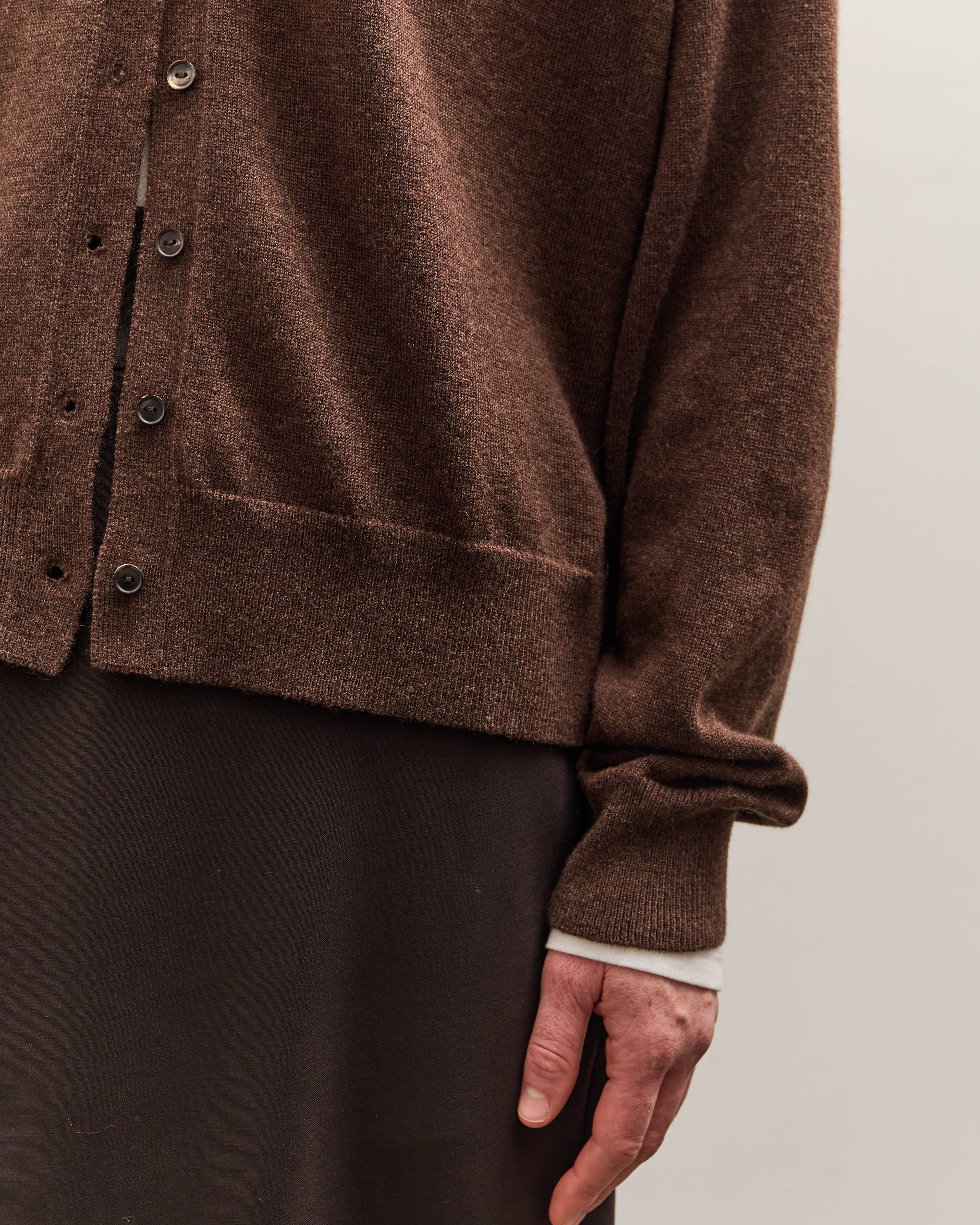 Cordera Merino Wool Buttoned Sweater Espresso, Espresso - Image 7