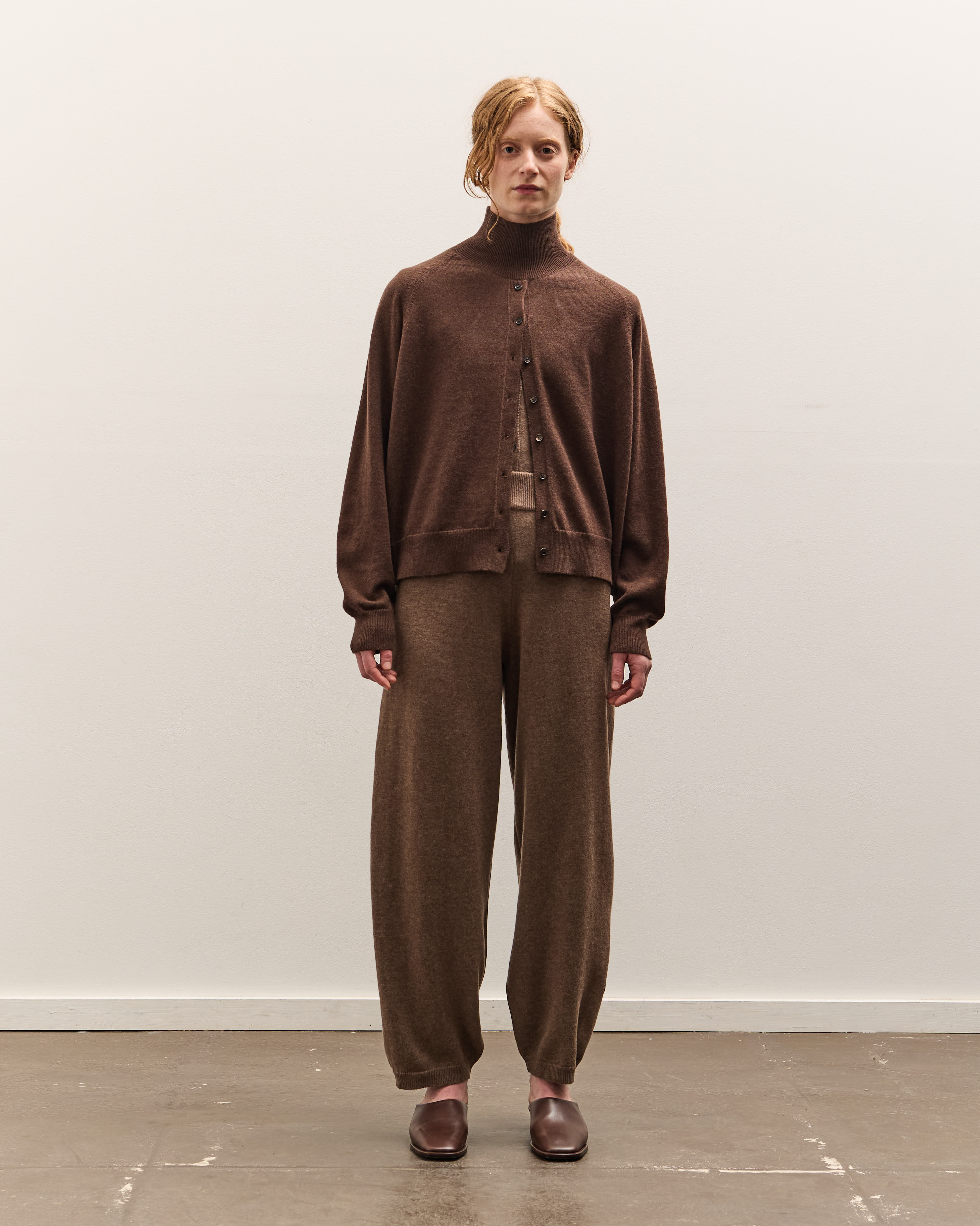 Cordera Merino Wool Curved Pants, Taupe - Image 3