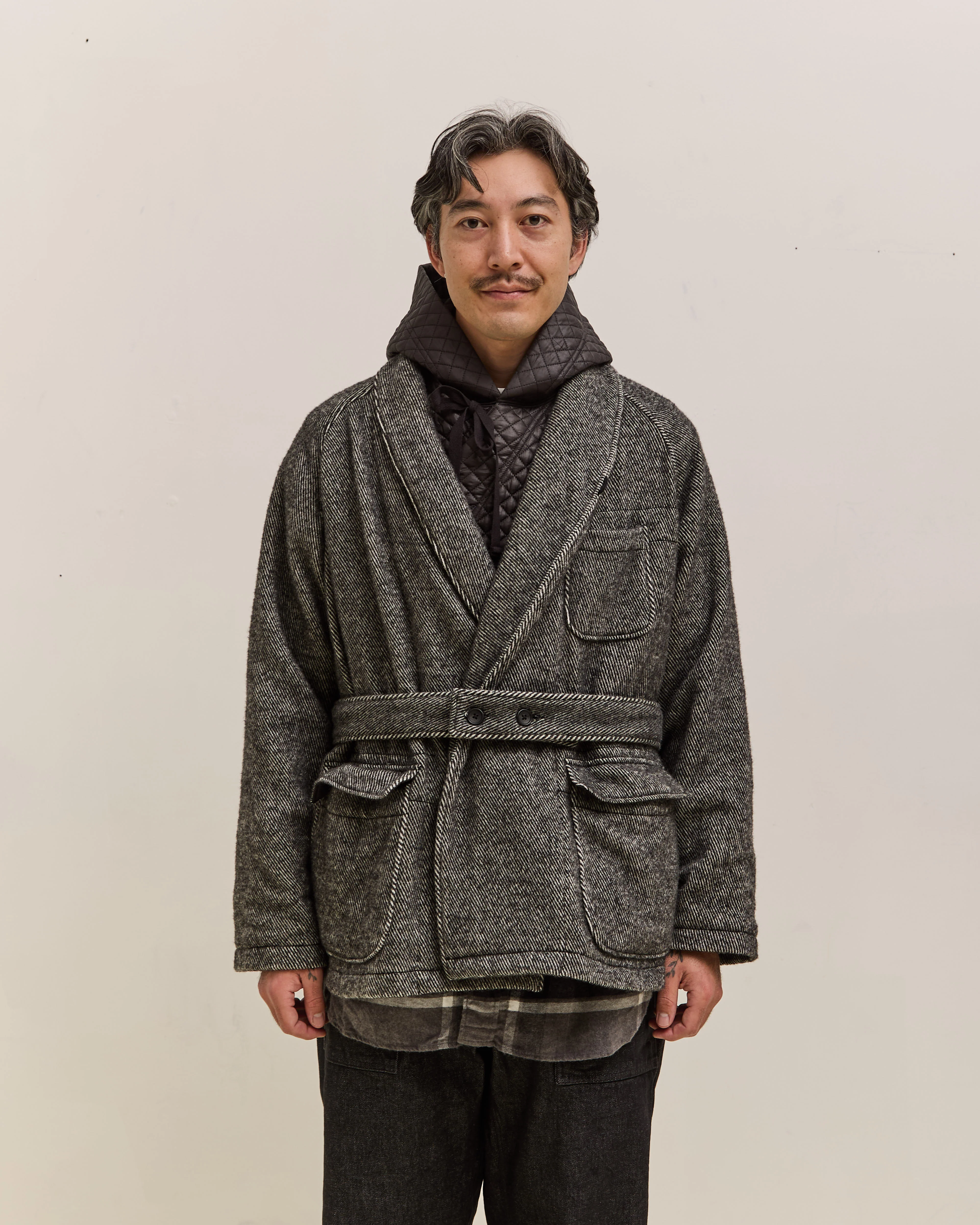 Engineered Garments Smoking Jacket, Black - Image 7