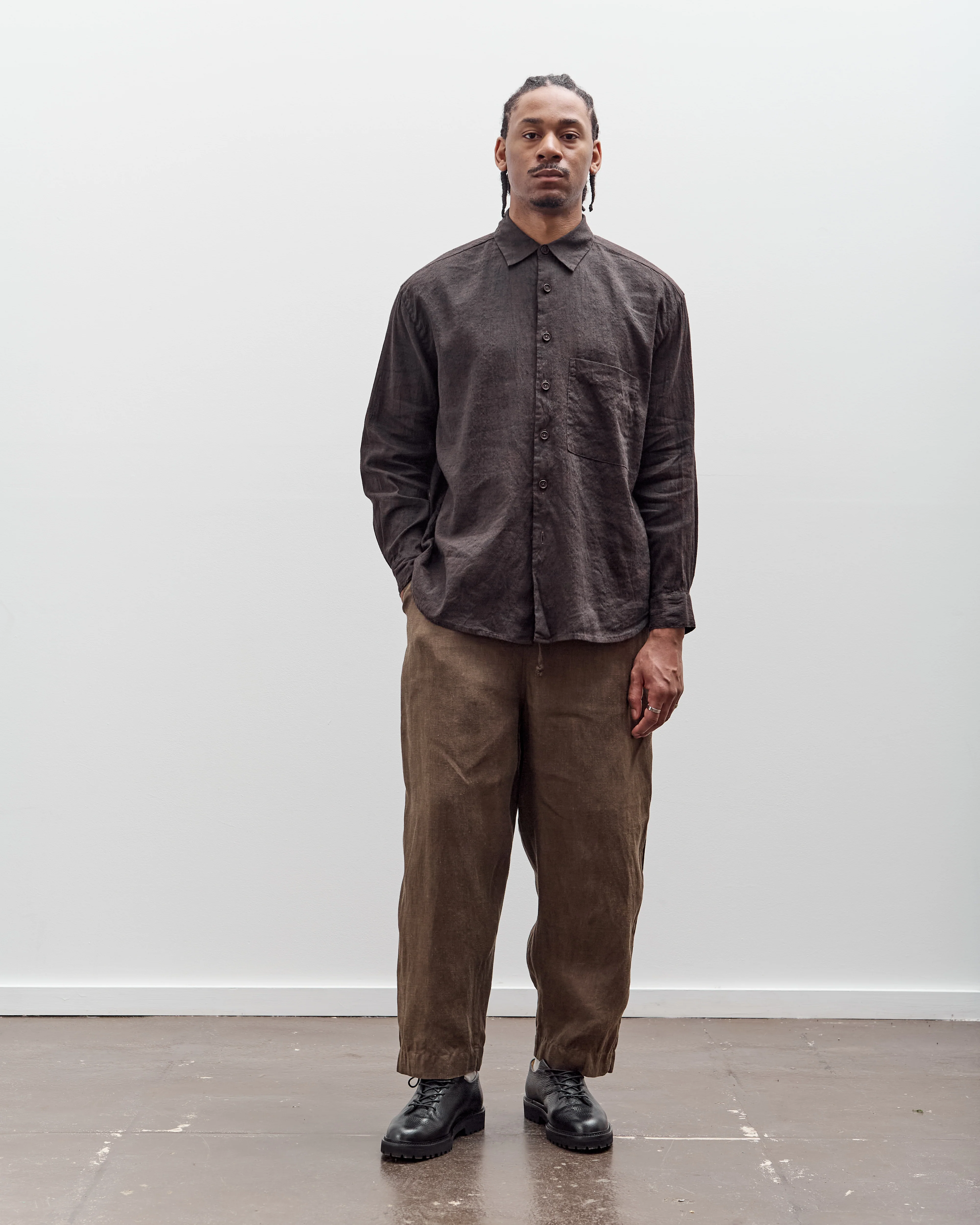 Evan Kinori Big Shirt Two, Yarn Dyed Linen / Cotton Summercloth - Image 3