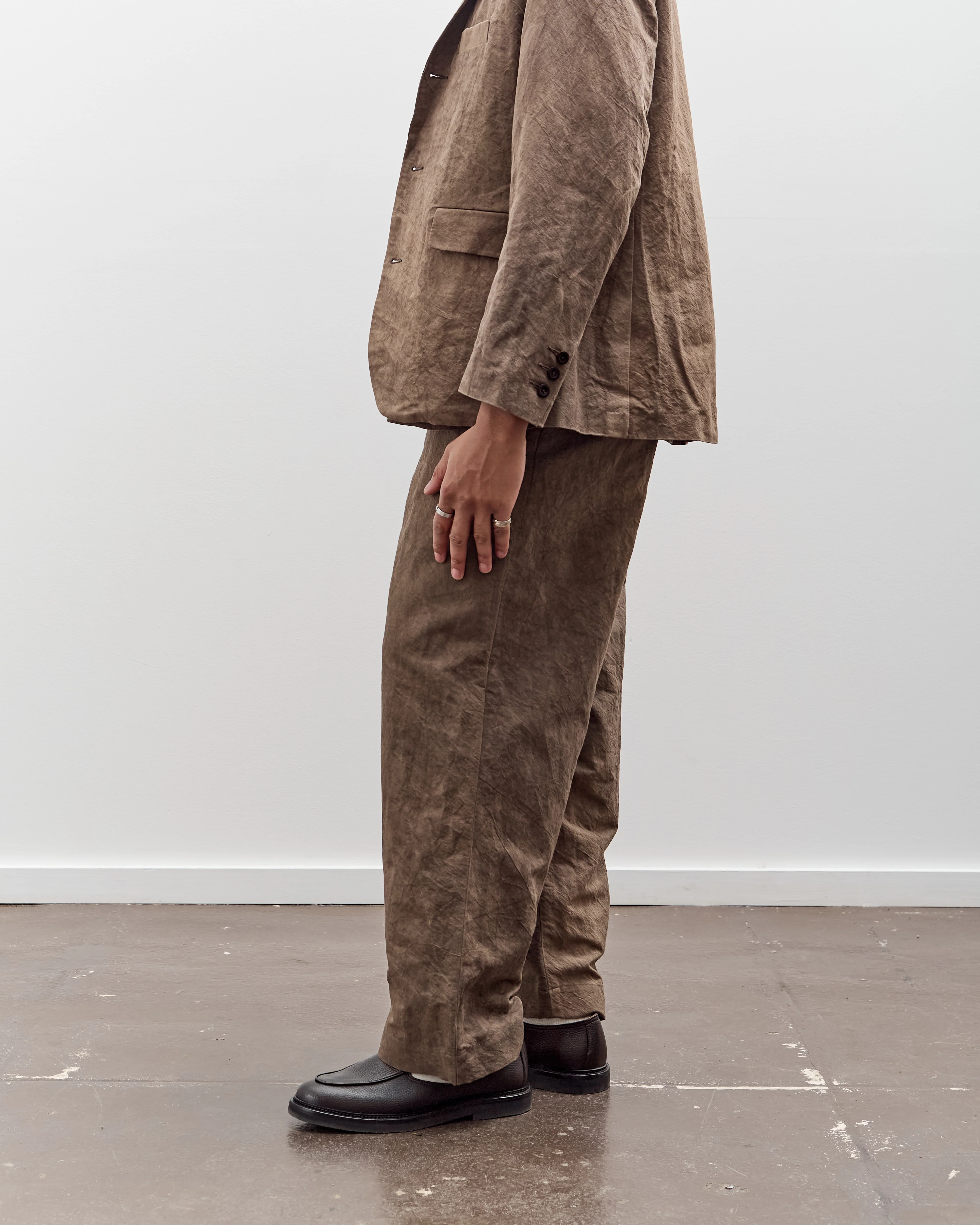 Evan Kinori Flat Front Pant, Natural Dye Cotton/Washi Twill - Image 5
