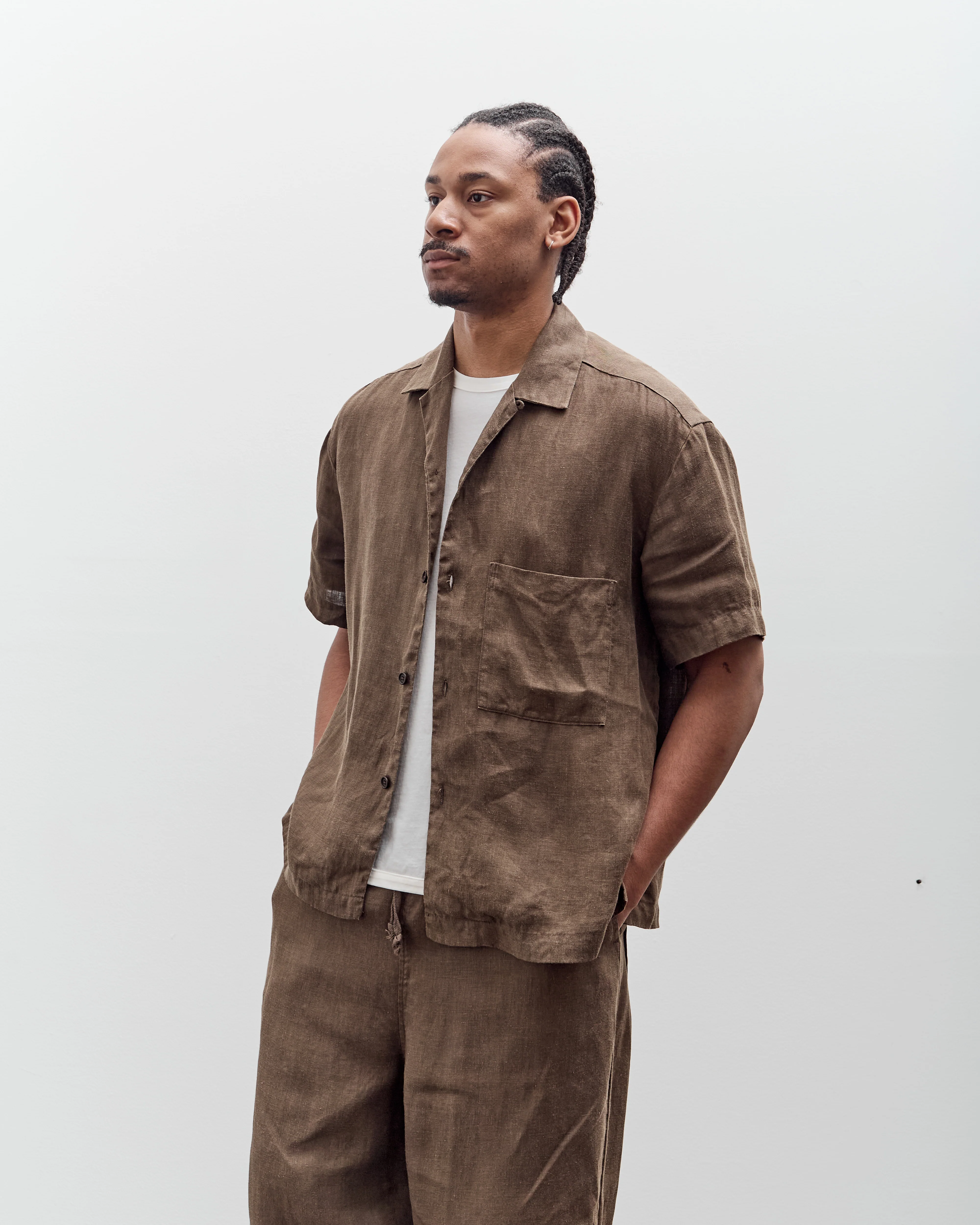 Evan Kinori Short Sleeve Shirt, Sumi Ink Hemp Twill - Image 4