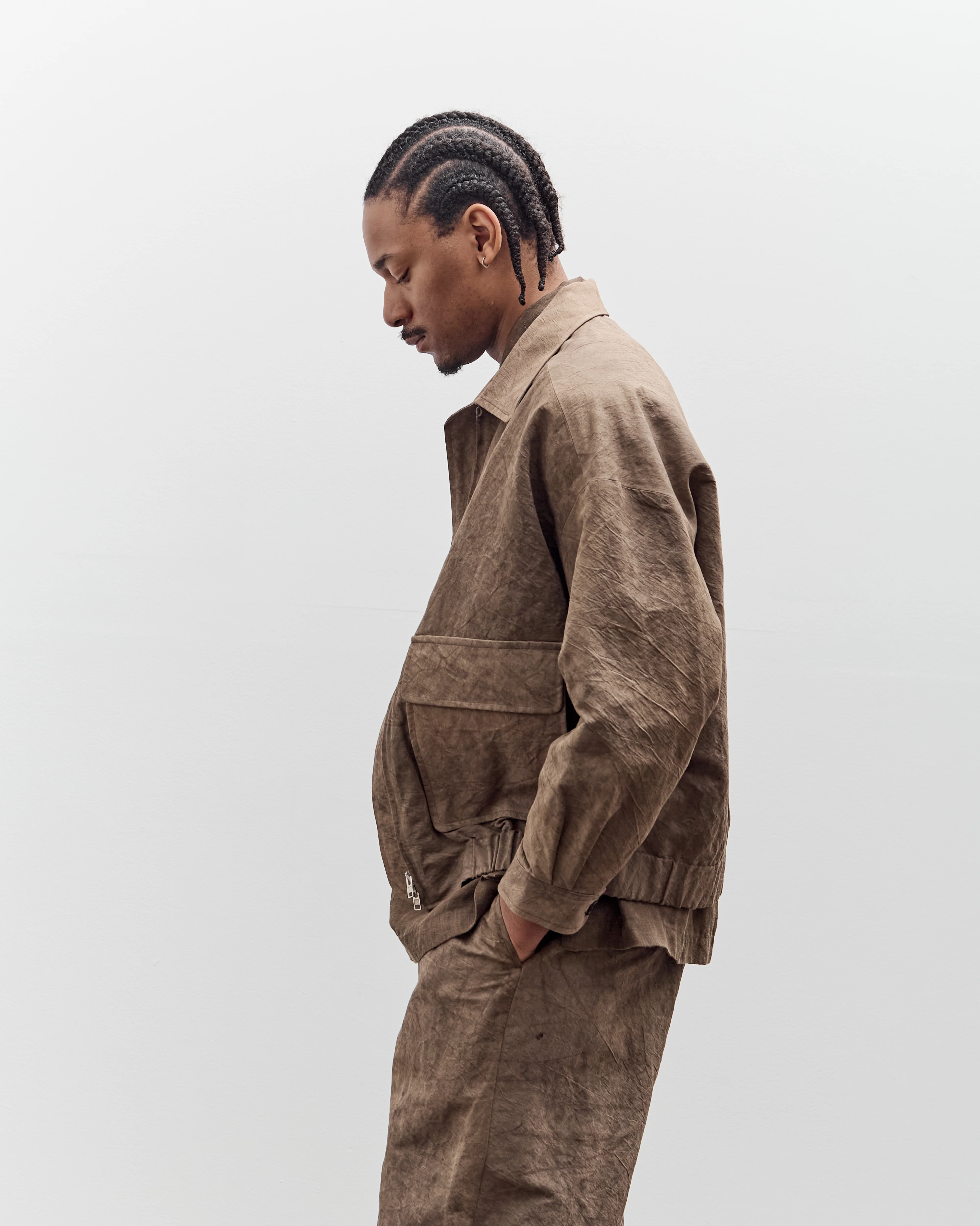 Evan Kinori Zip Jacket Two, Natural Dye Cotton/Washi Twill - Image 5