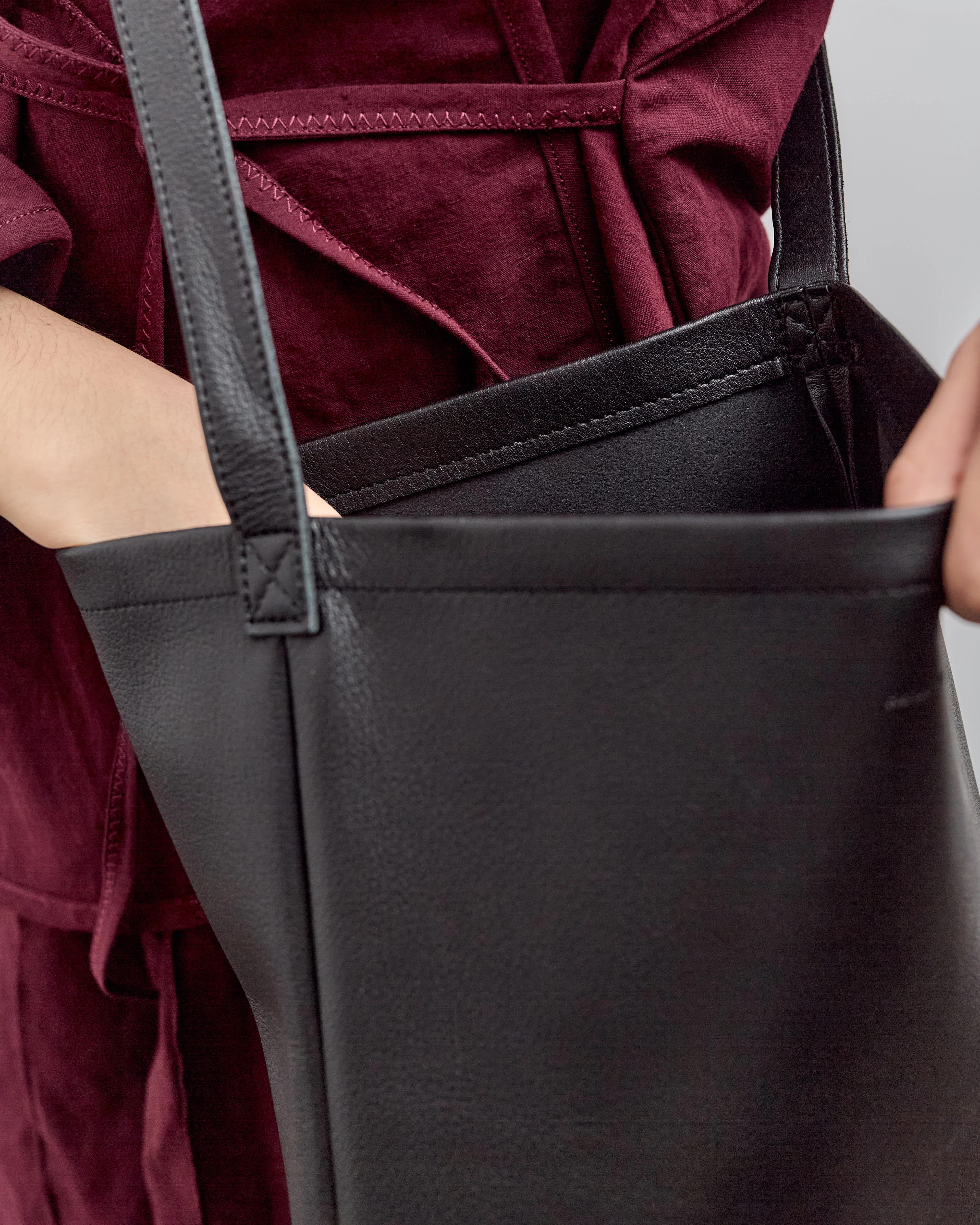 Hender Scheme Cow Shoulder Bag, Black - Image 4