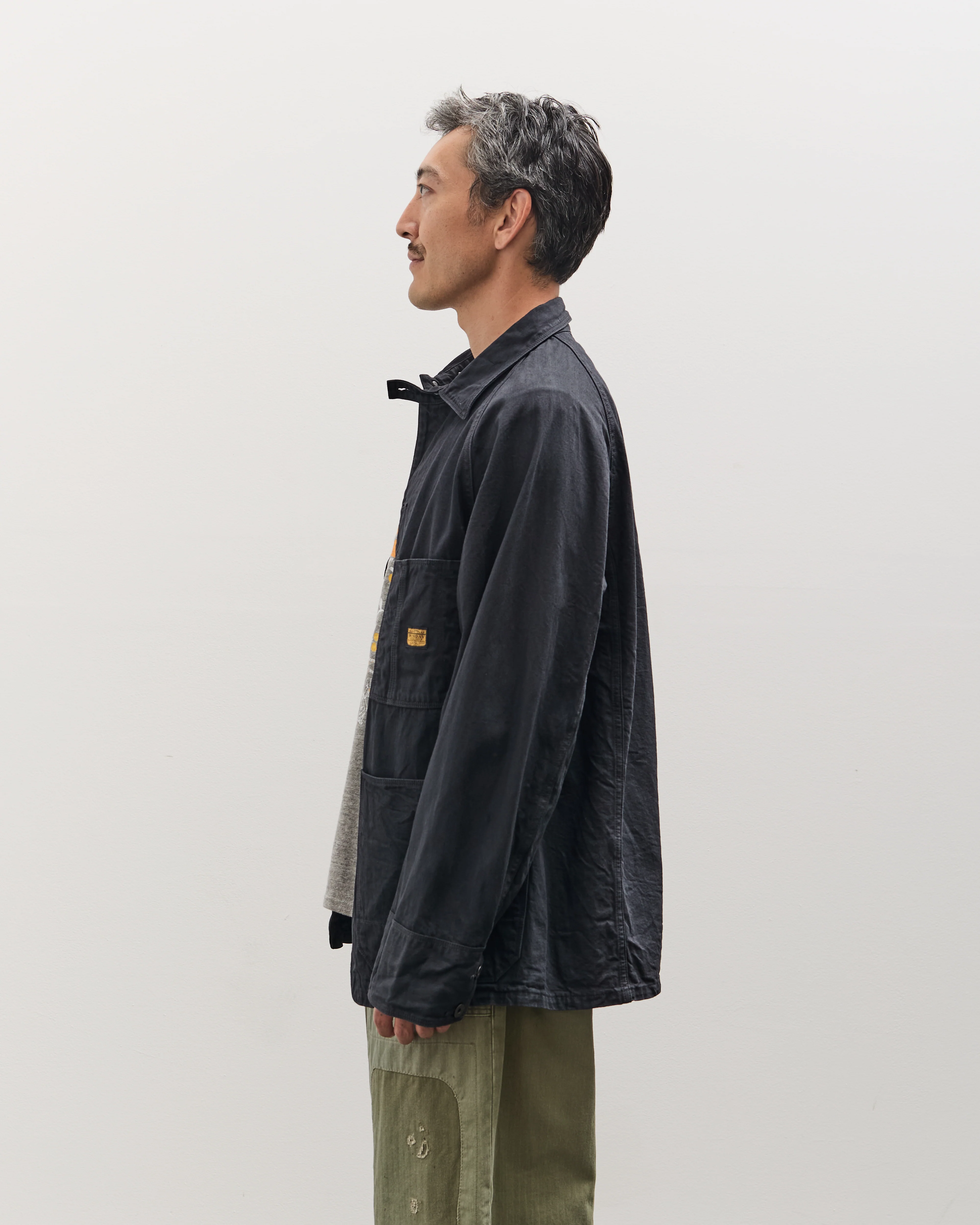Kapital Unisex 10oz BLKxBLK Denim CACTUS Coverall, Black - Image 4
