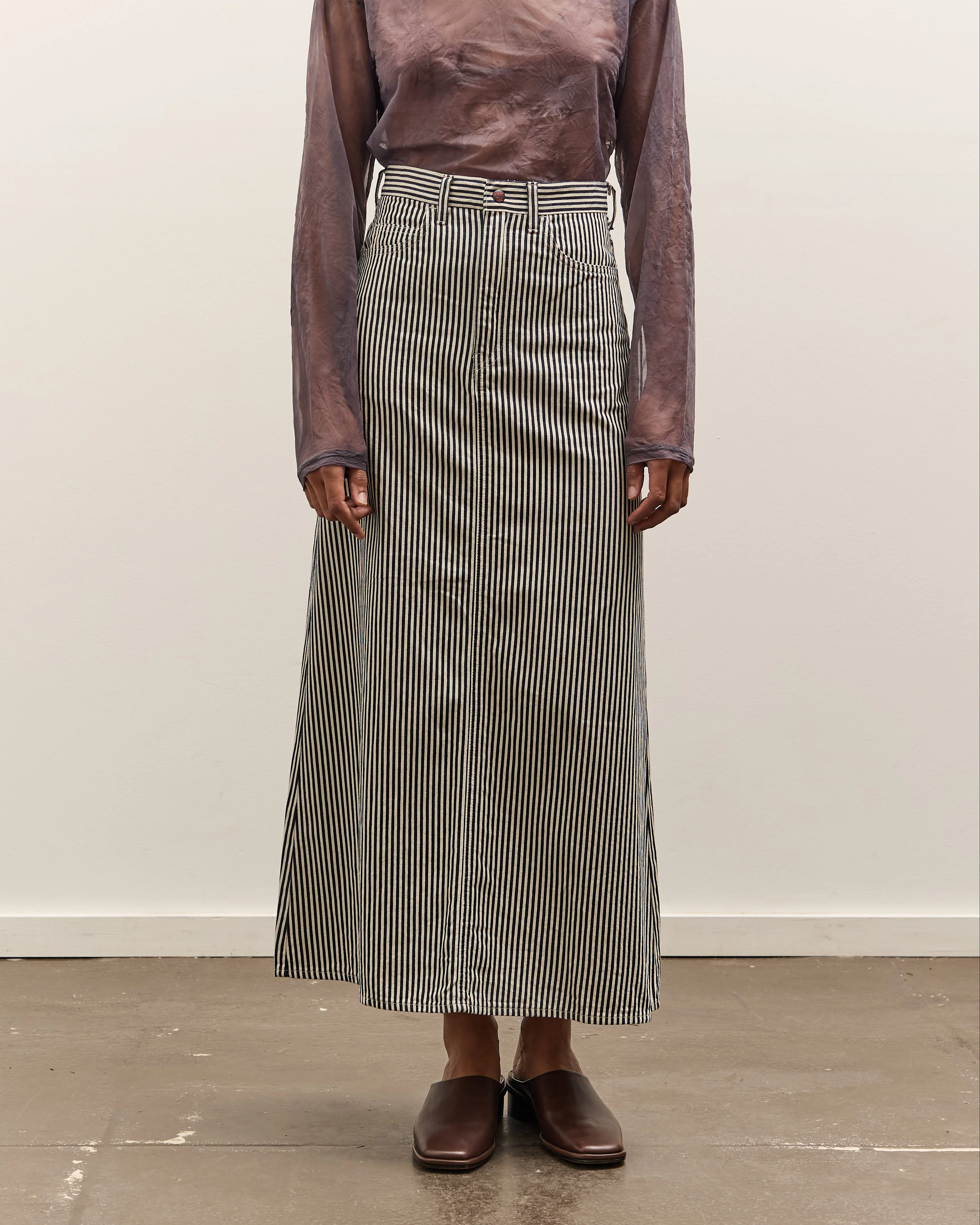 Kapital 10oz Hickoree High Waisted Maxi Skirt, Hickoree