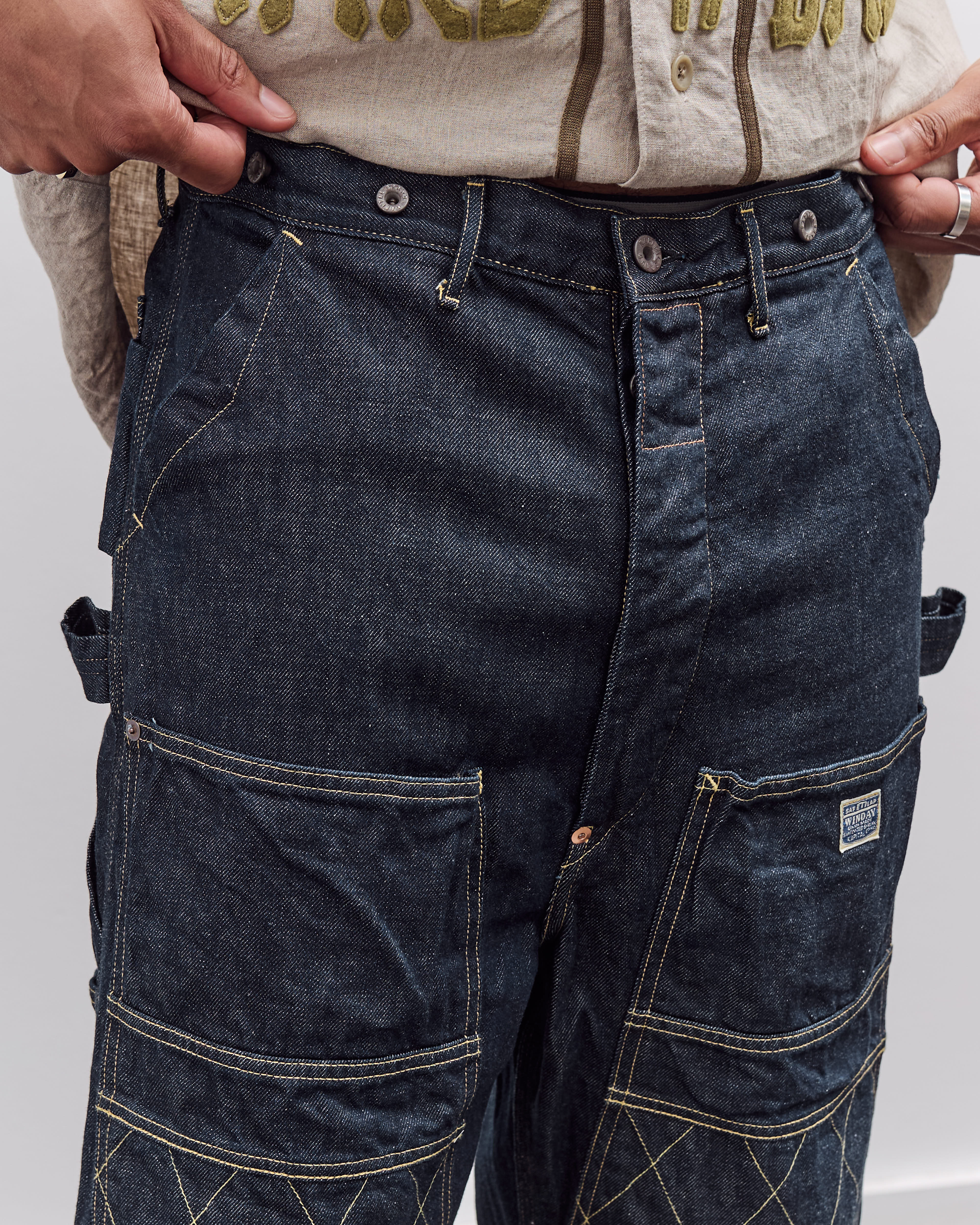Kapital Unisex 11.5oz Denim Lumber Pant, Indigo - Image 6