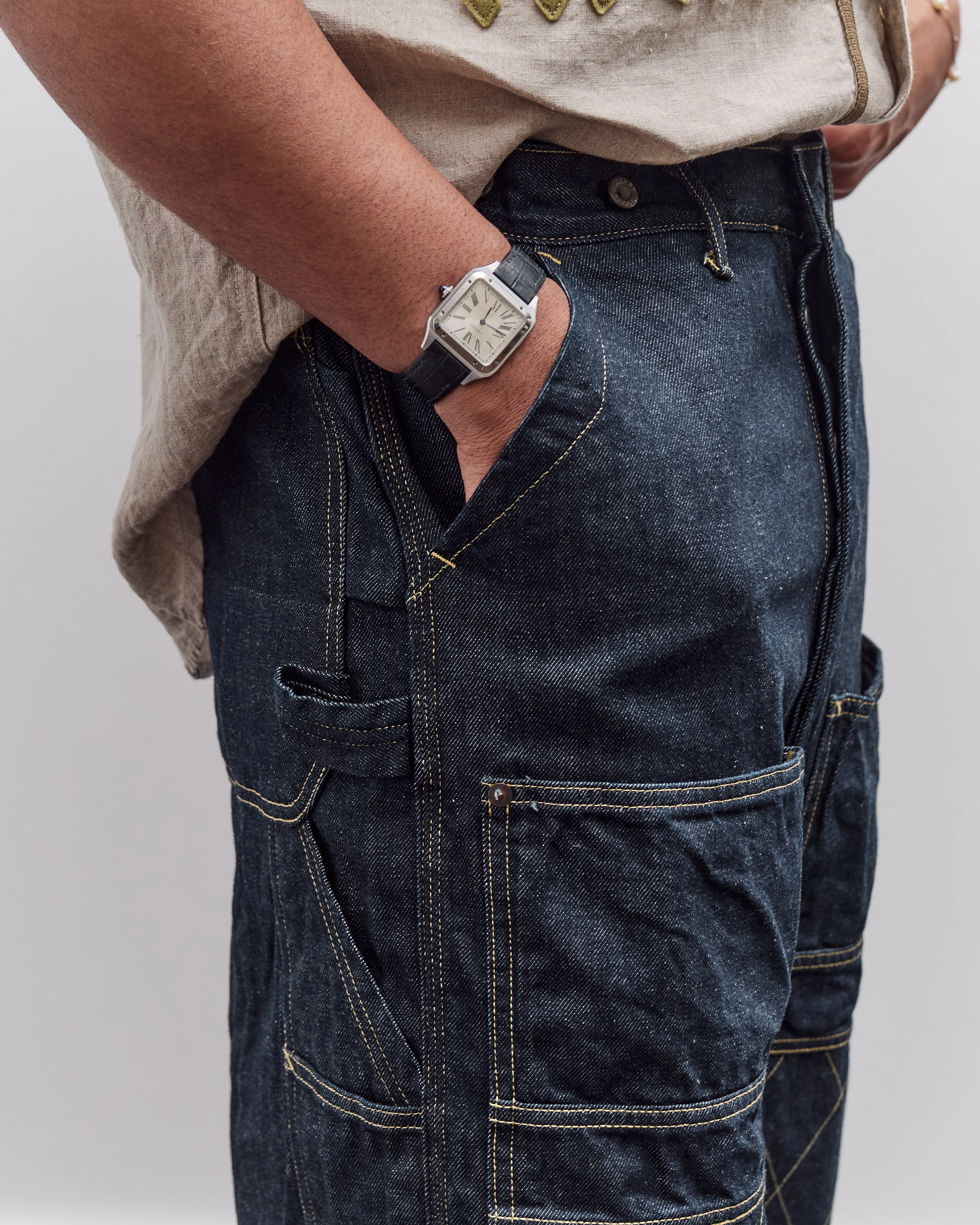 Kapital Unisex 11.5oz Denim Lumber Pant, Indigo - Image 8