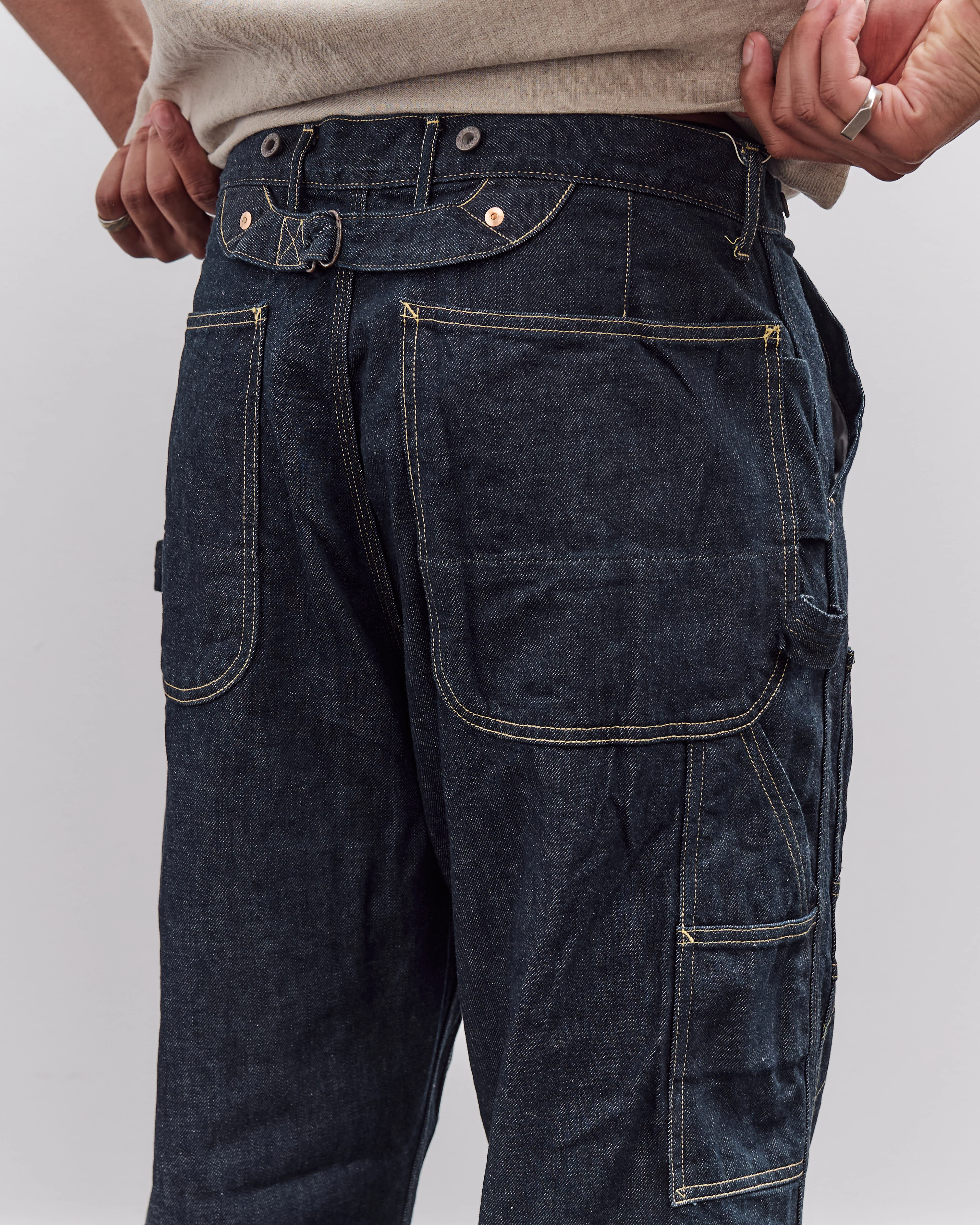 Kapital Unisex 11.5oz Denim Lumber Pant, Indigo - Image 9