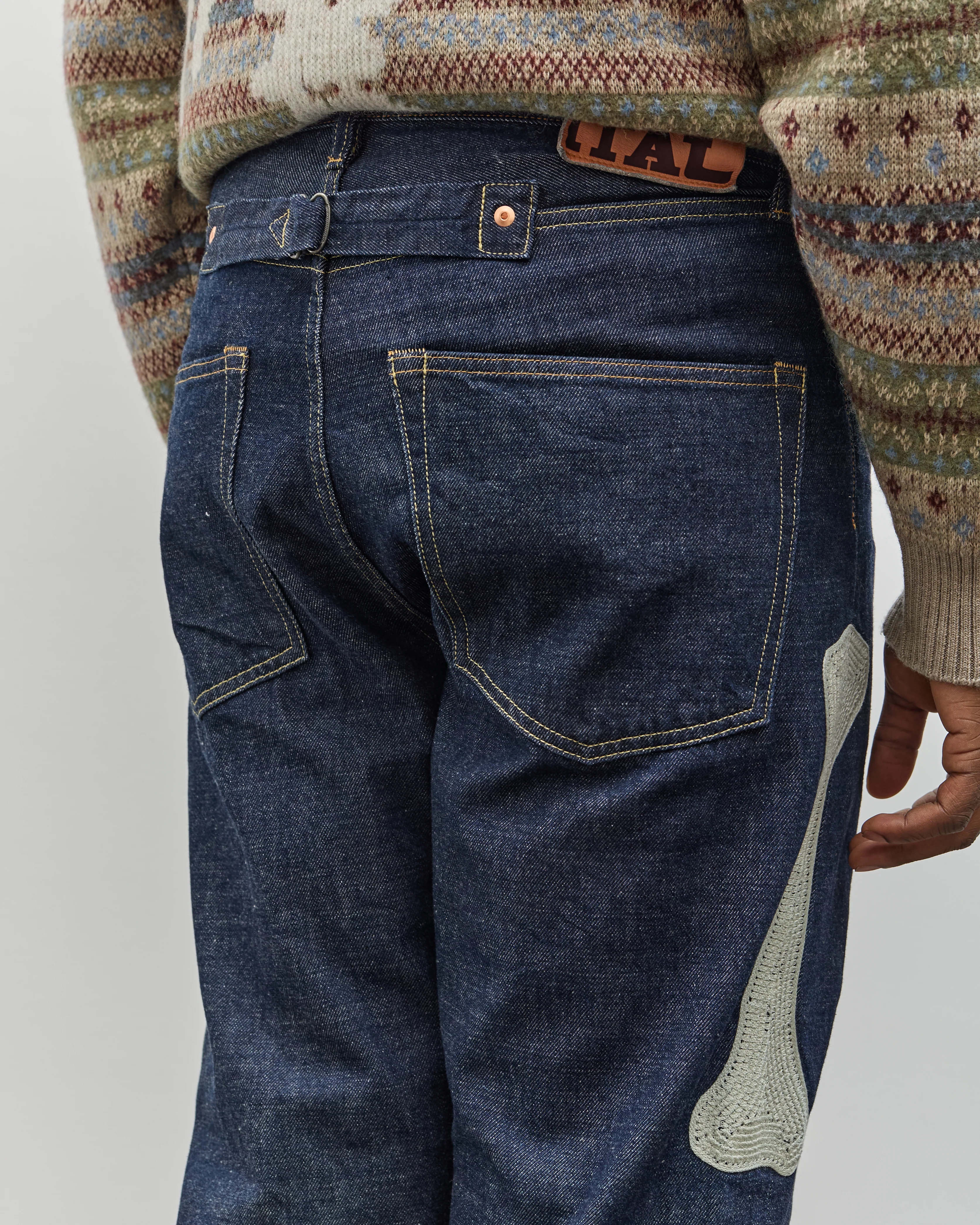 Kapital 12.5oz Denim Tuxedo 5P Okagilly Jeans, Indigo - Image 6